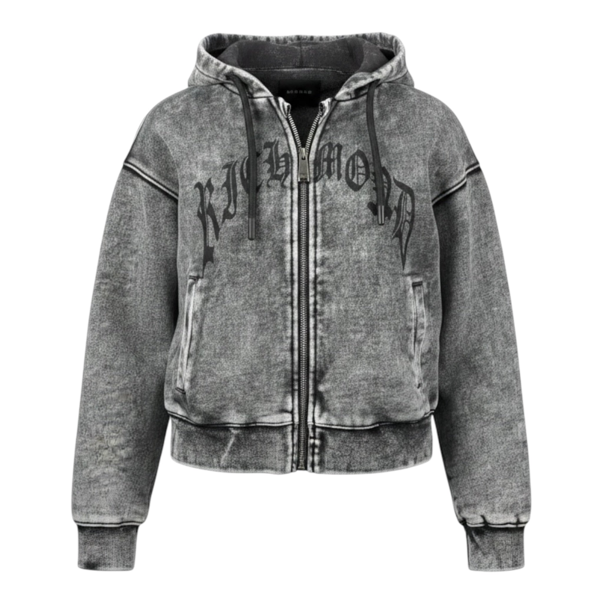 John Richmond Felpa tinta unita con Zip E Cappuccio Grigio per Bambino RBA26021FE GRIGIO JOHN RICHMOND 