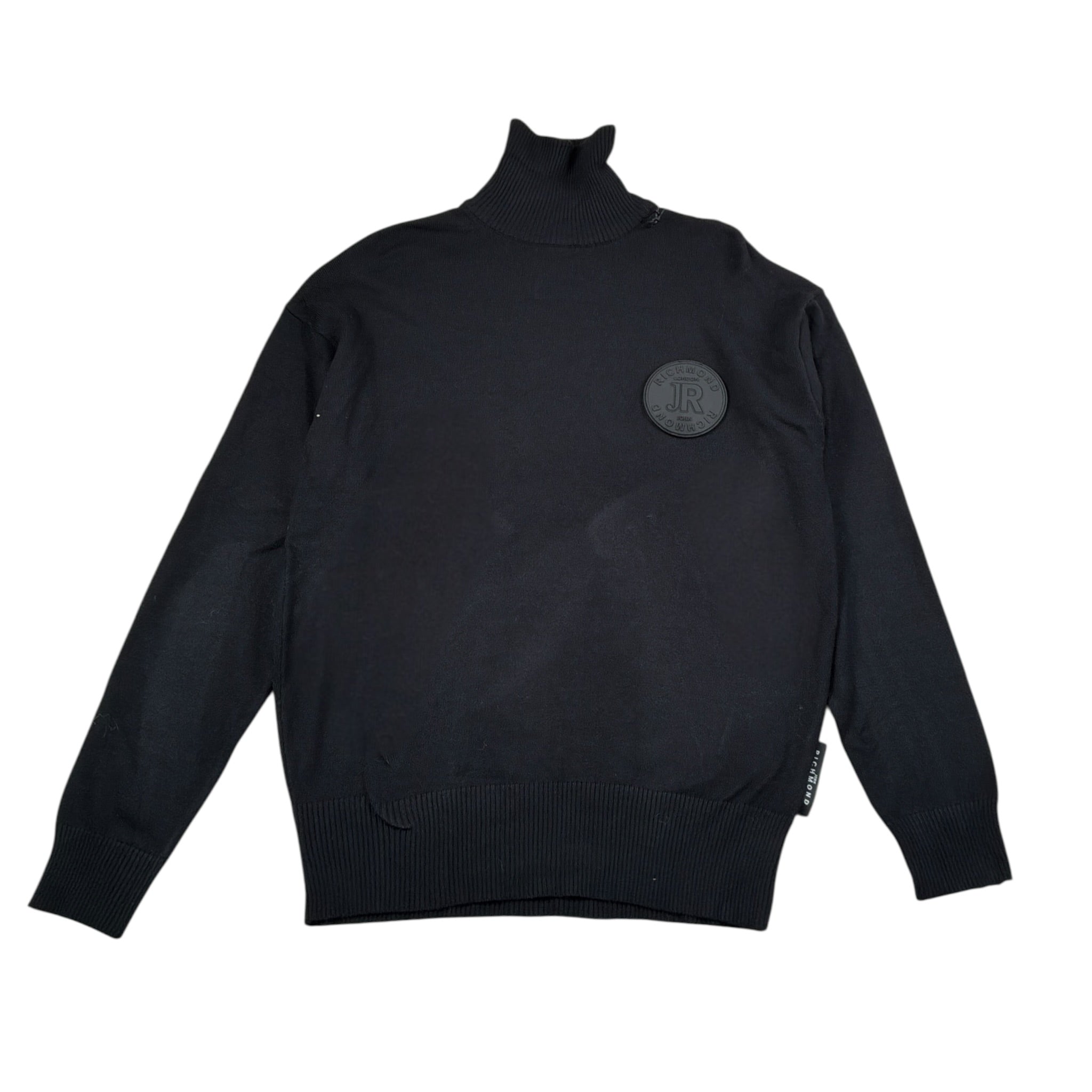 John Richmond Maglia tinta unita Collo Alto con Logo Nero per Bambino RBA26027LU NERO JOHN RICHMOND 