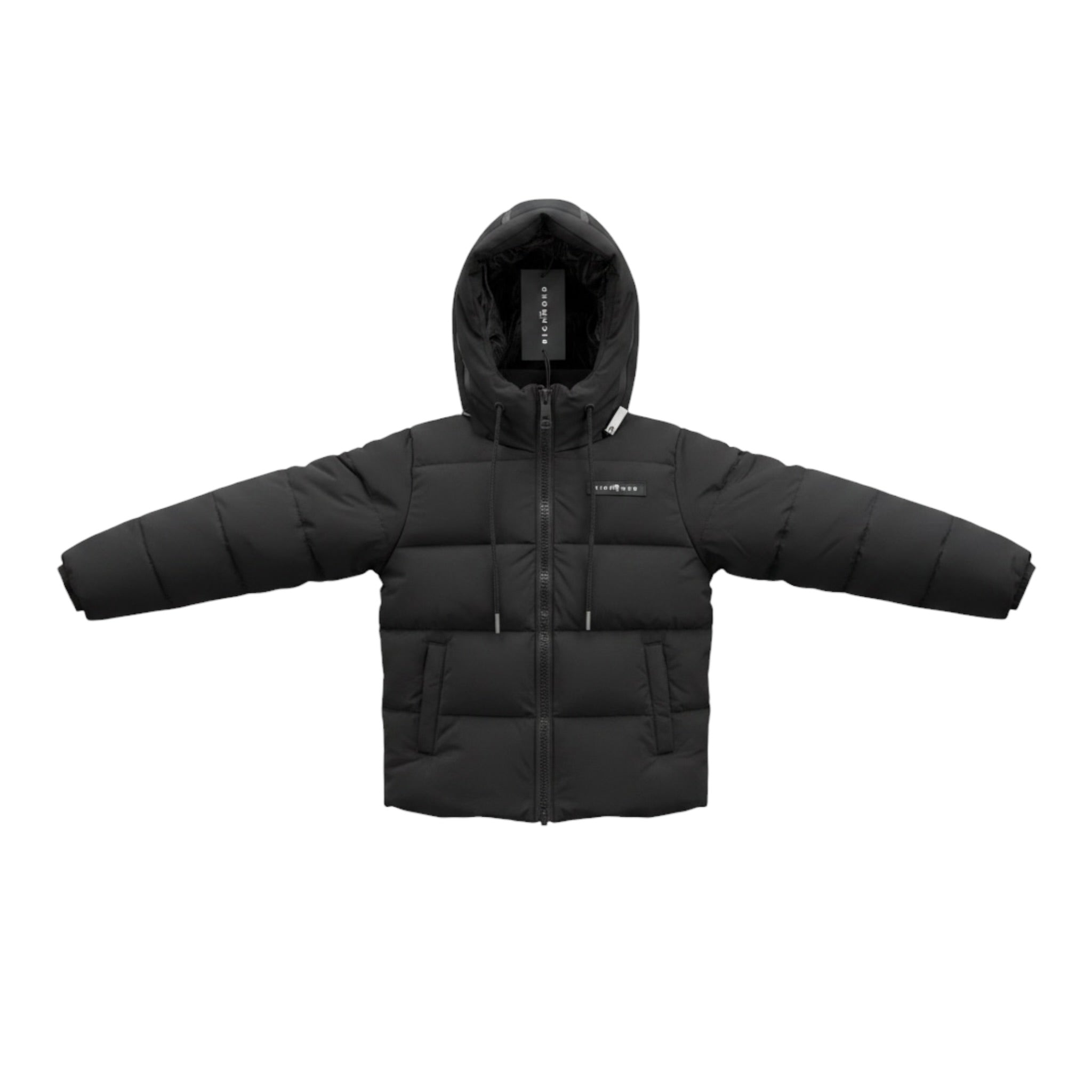 John Richmond Giubbino tinta unita con Zip E Cappuccio Nero per Bambino RBA26043PI NERO JOHN RICHMOND 