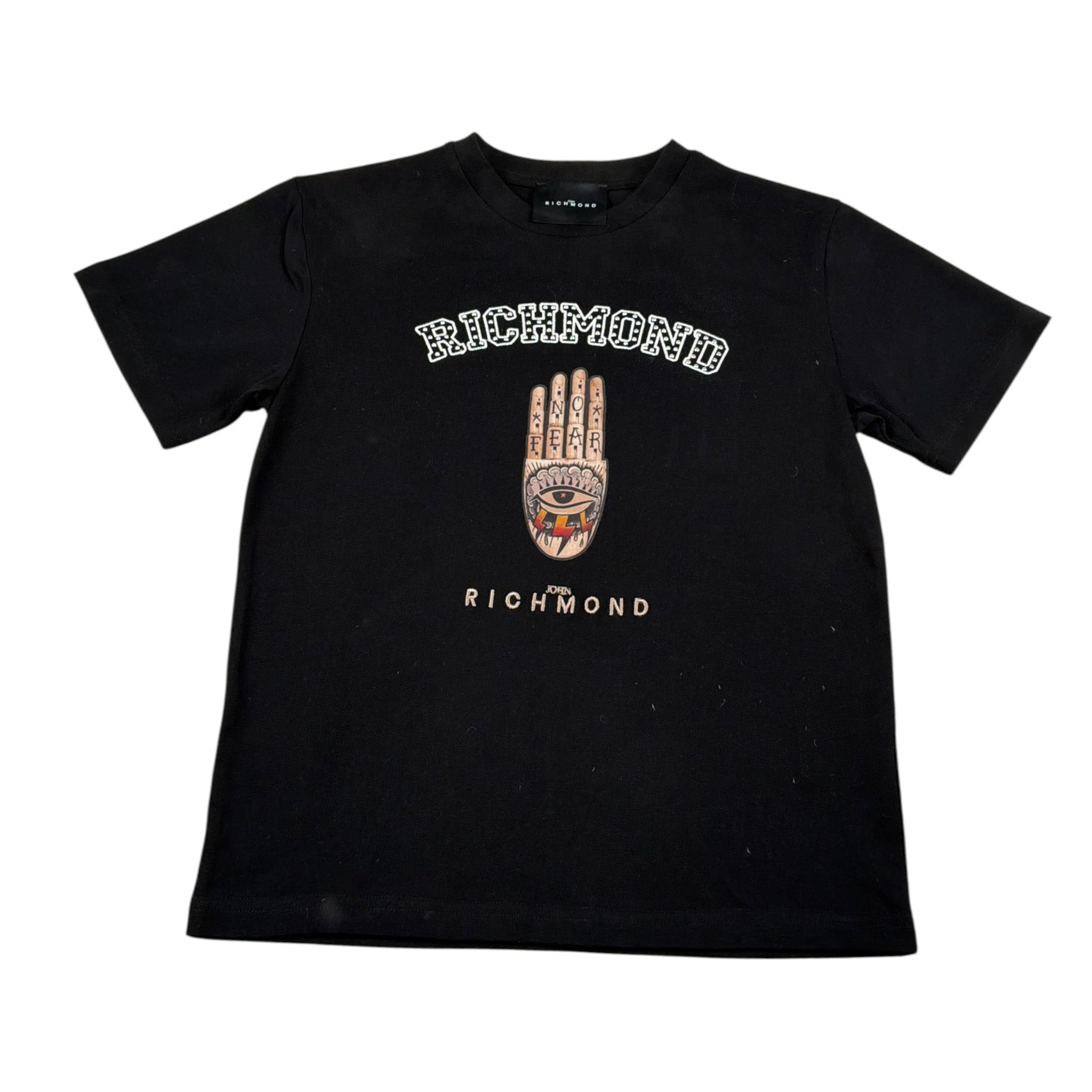 John Richmond T-Shirt tinta unita con Stampa Nero per Bambino RBA26065TS NERO JOHN RICHMOND 