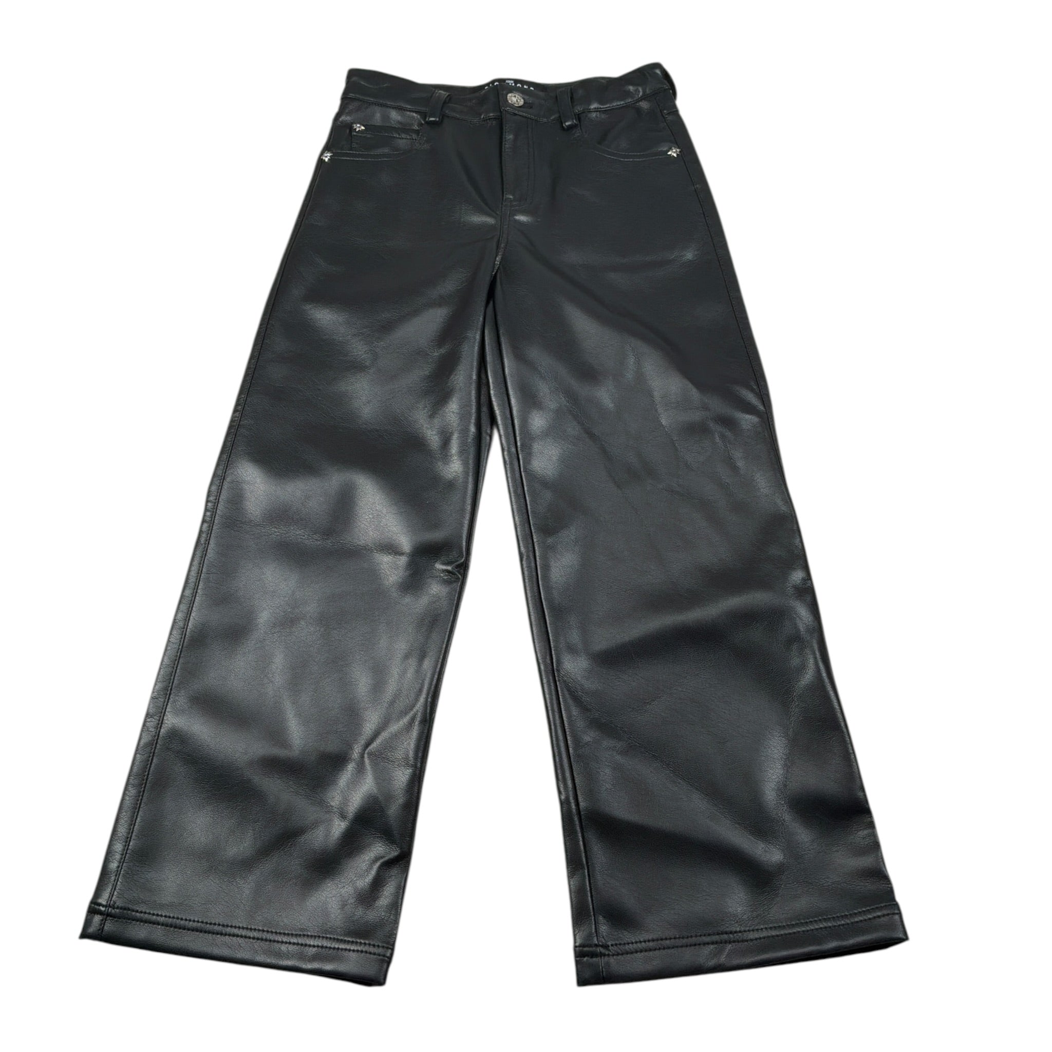 John Richmond Pantalone tinta unita Modello Palazzo In Ecopelle Nero per Bambina RBA26067PA NERO JOHN RICHMOND 