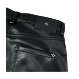 John Richmond Pantalone tinta unita Modello Palazzo In Ecopelle Nero per Bambina RBA26067PA NERO JOHN RICHMOND 