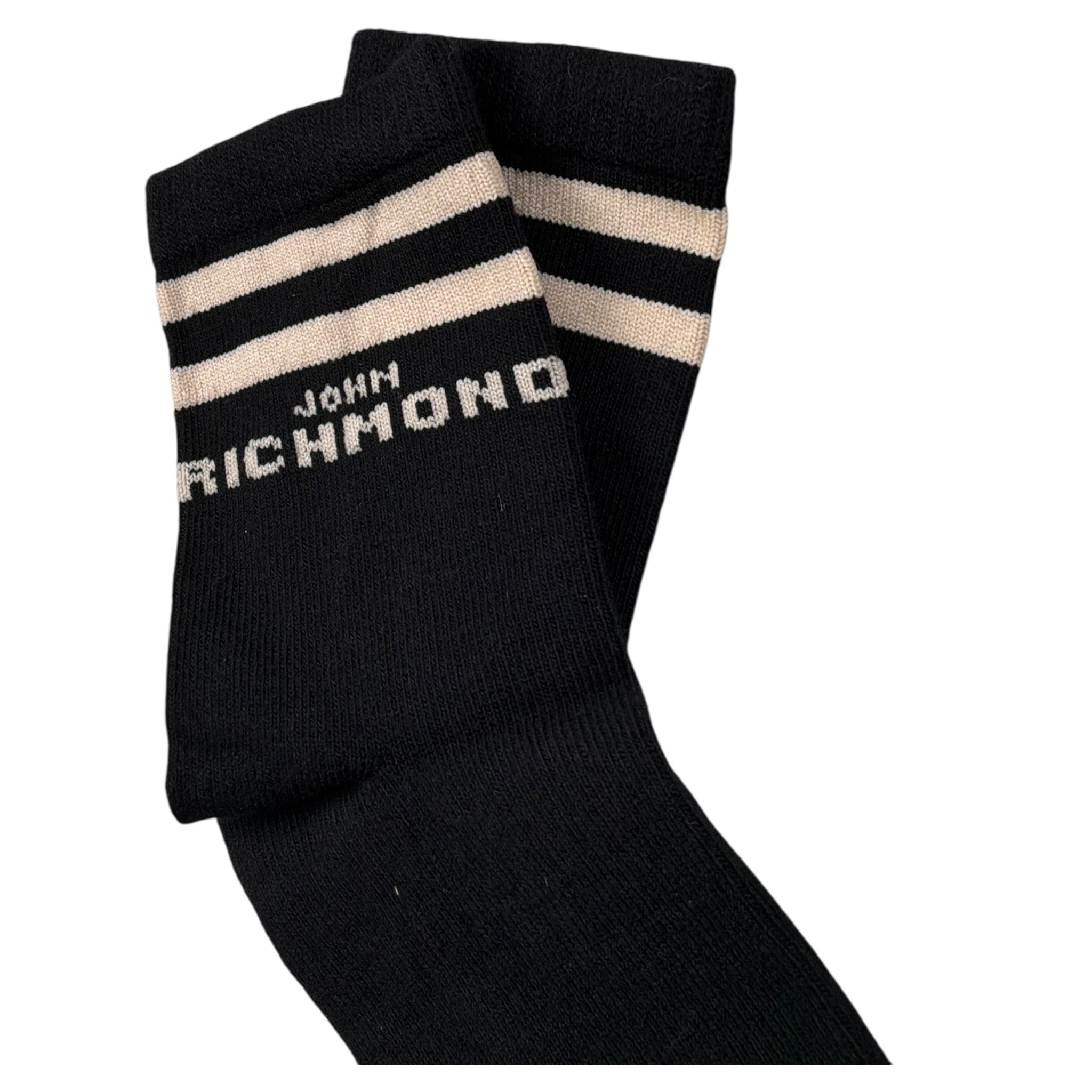 John Richmond Calzini tinta unita con Logo Nero per Bambino RBA26072CZ NERO JOHN RICHMOND 