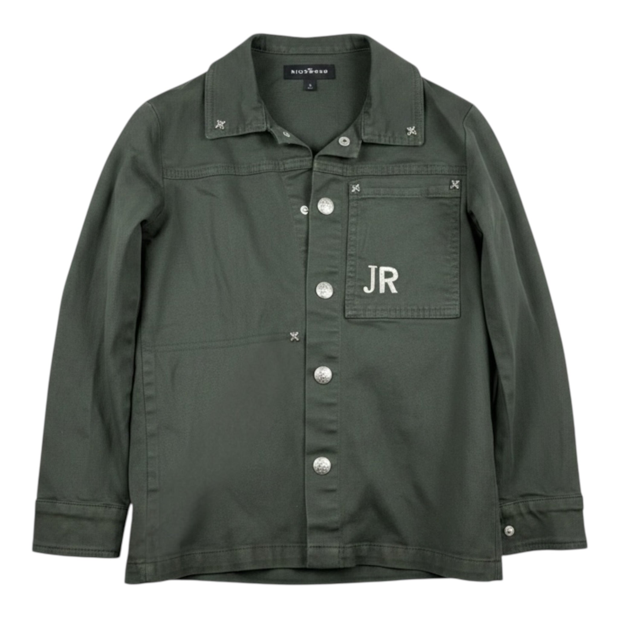 John Richmond Camicia In Denim tinta unita con Logo Verde per Bambino RBA26079CA VERDE JOHN RICHMOND 