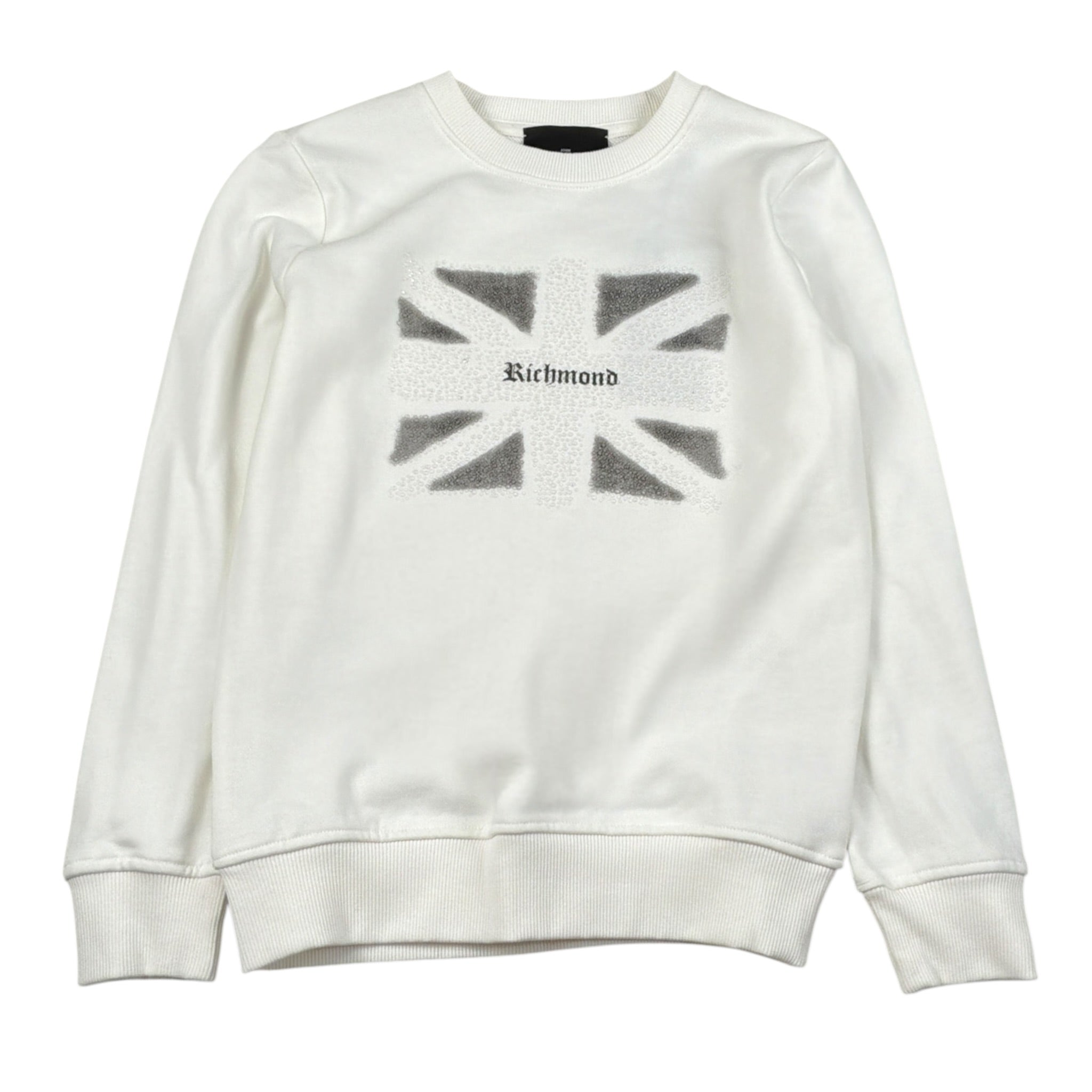 John Richmond Felpa tinta unita con Brillantini Bianco per Bambina RBA26108FE BIANCO JOHN RICHMOND 