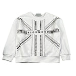 John Richmond Felpa tinta unita con Borchie Bianco per Bambino RBA26113FE BIANCO JOHN RICHMOND 