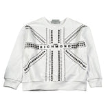 John Richmond Felpa tinta unita con Borchie Bianco per Bambino RBA26113FE BIANCO JOHN RICHMOND 