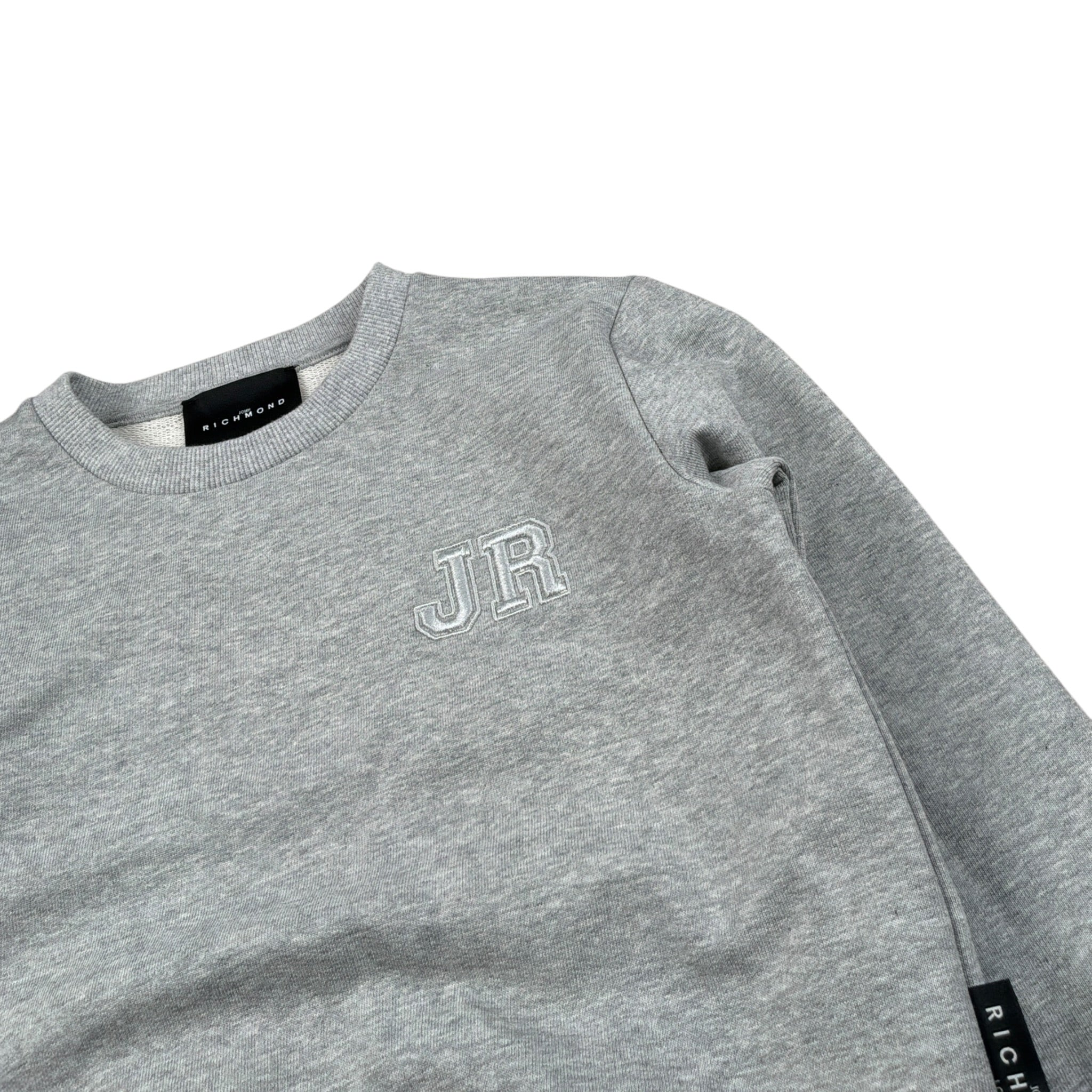John Richmond Felpa tinta unita Girocollo con Logo Grigio per Bambino RBA26118FE GRIGIO JOHN RICHMOND 