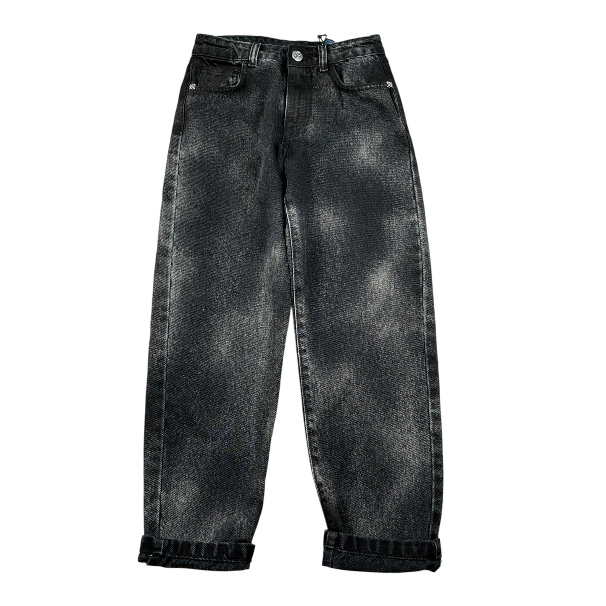 John Richmond Jeans tinta unita con Girovita Regolabile Nero per Bambino RBA26141JE NERO JOHN RICHMOND 
