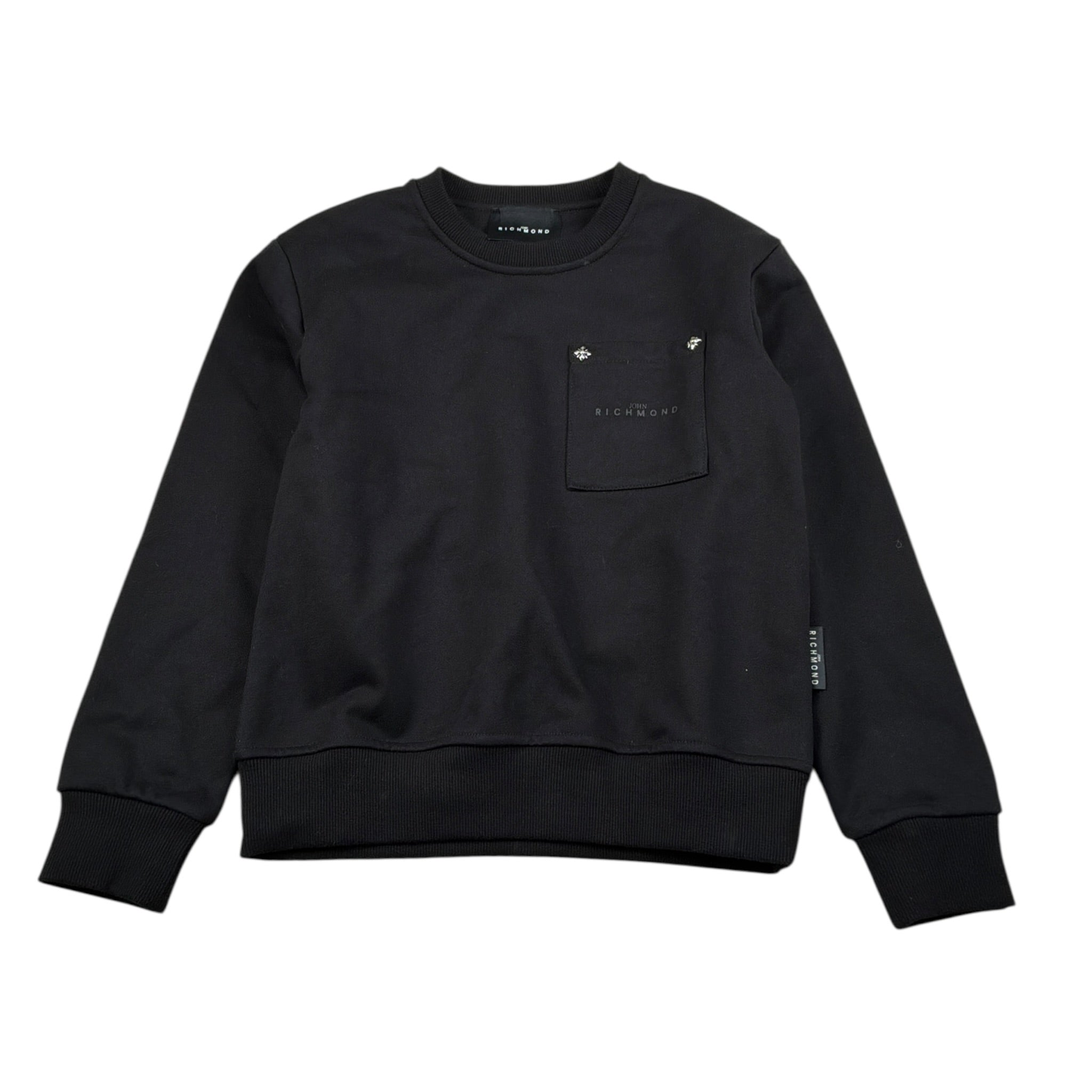 John Richmond Felpa tinta unita con Stampa Nero per Bambino RBA26153FE NERO JOHN RICHMOND 