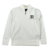 John Richmond Maglia tinta unita con Zip E Logo Bianco per Bambino RBA26170LU BIANCO JOHN RICHMOND 