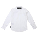 John Richmond Camicia tinta unita con Stampa Bianco per Bambino RBP25028CA BIANCO JOHN RICHMOND 