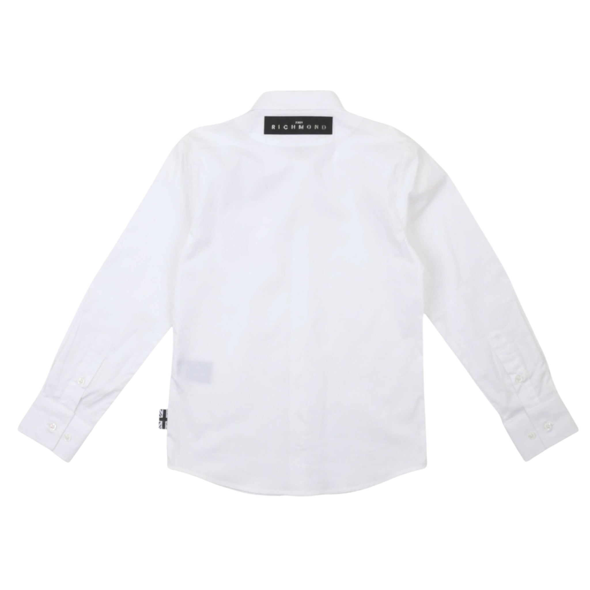 John Richmond Camicia tinta unita con Stampa Bianco per Bambino RBP25028CA BIANCO JOHN RICHMOND 