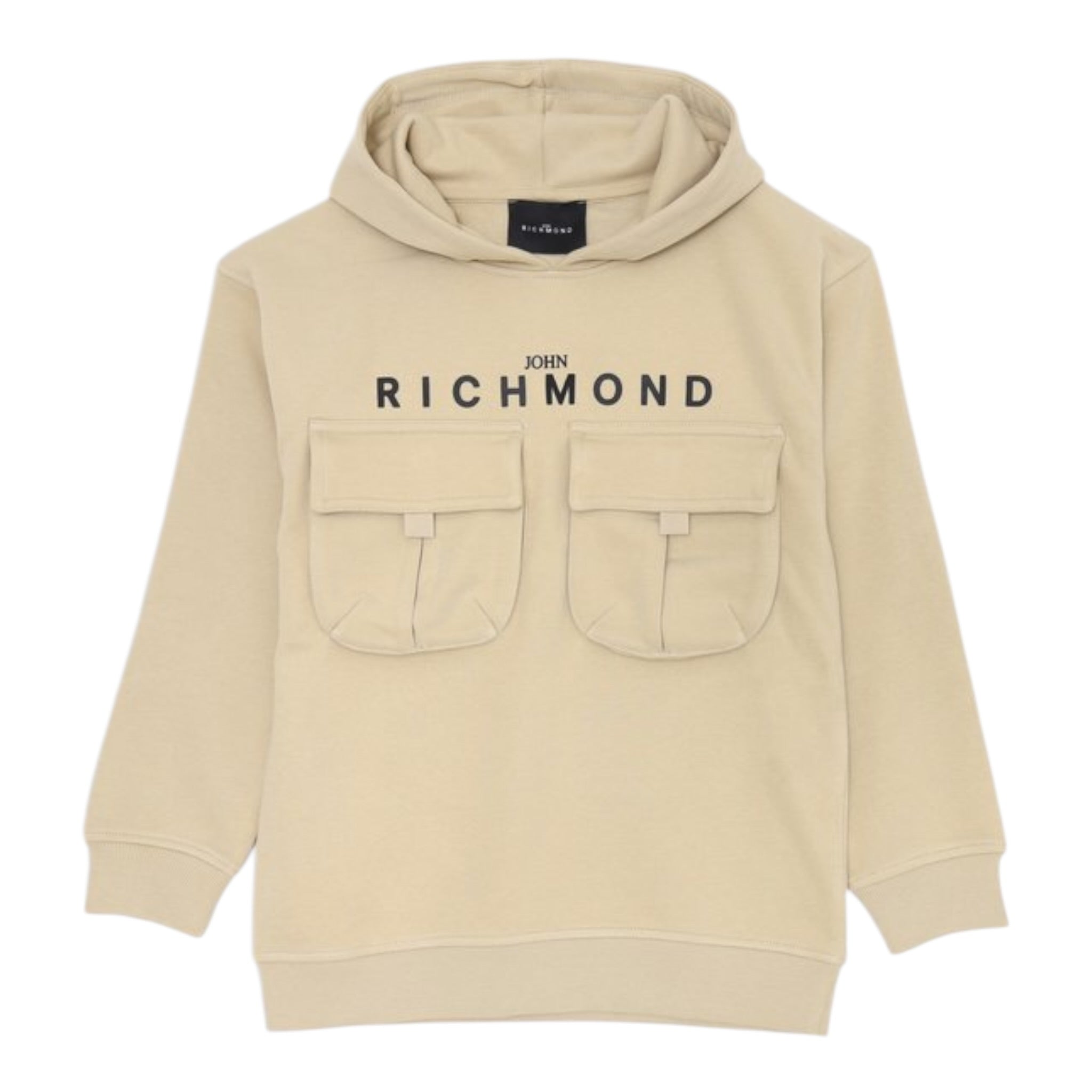 John Richmond Felpa con Cappuccio tinta unita con Tasconi Beige per Bambino RBP25135FE EIGE JOHN RICHMOND 