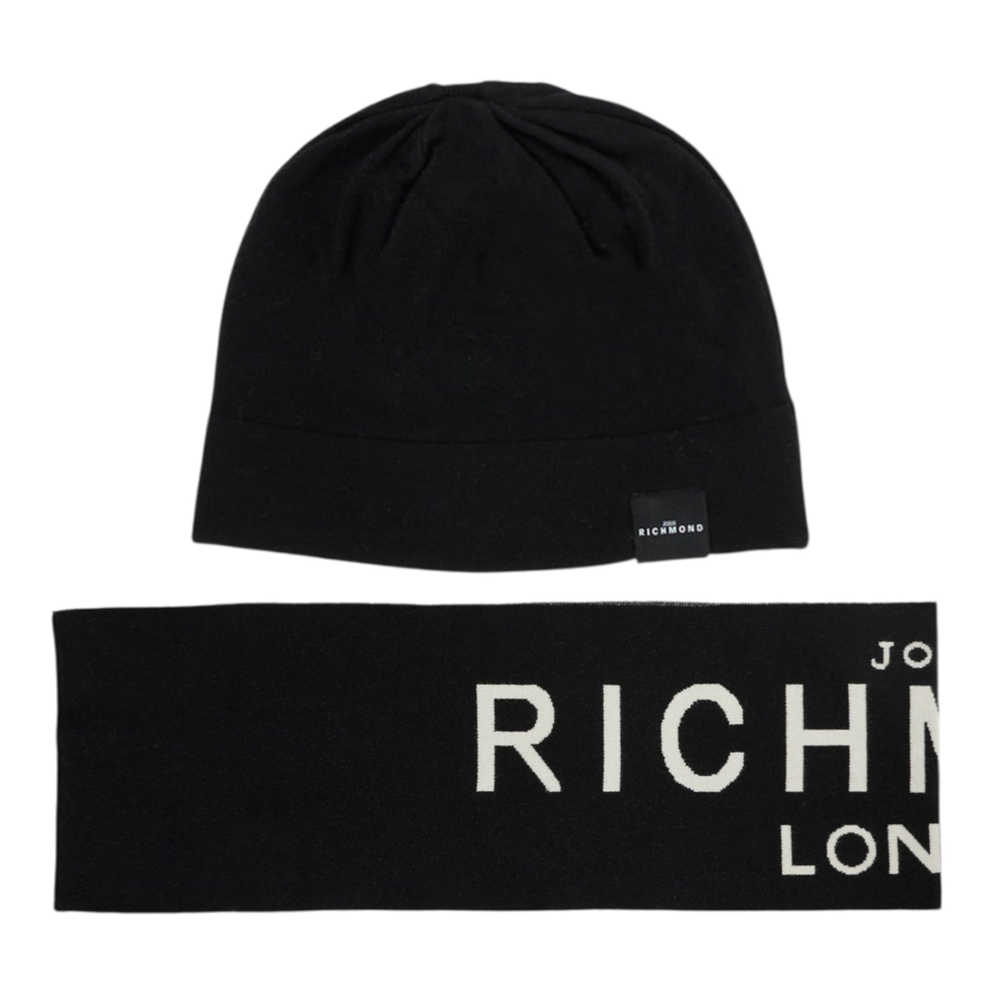 John Richmond Set Sciarpa-Cappello tinta unita Nero per Bambino RGA25015HSX NERO JOHN RICHMOND 