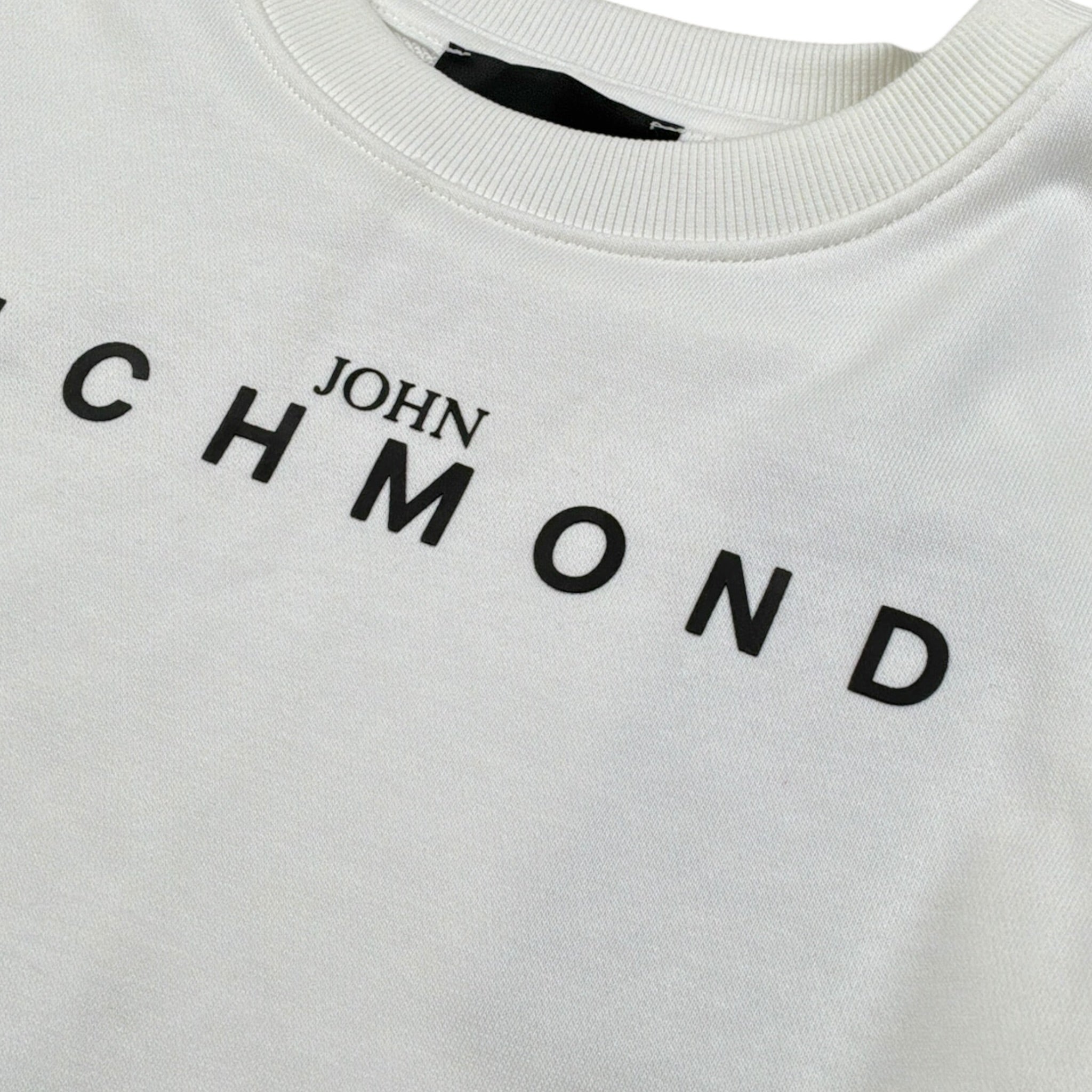 John Richmond Felpa tinta unita con Stampa Bianco per Bambina RGA26002FE BIANCO JOHN RICHMOND 