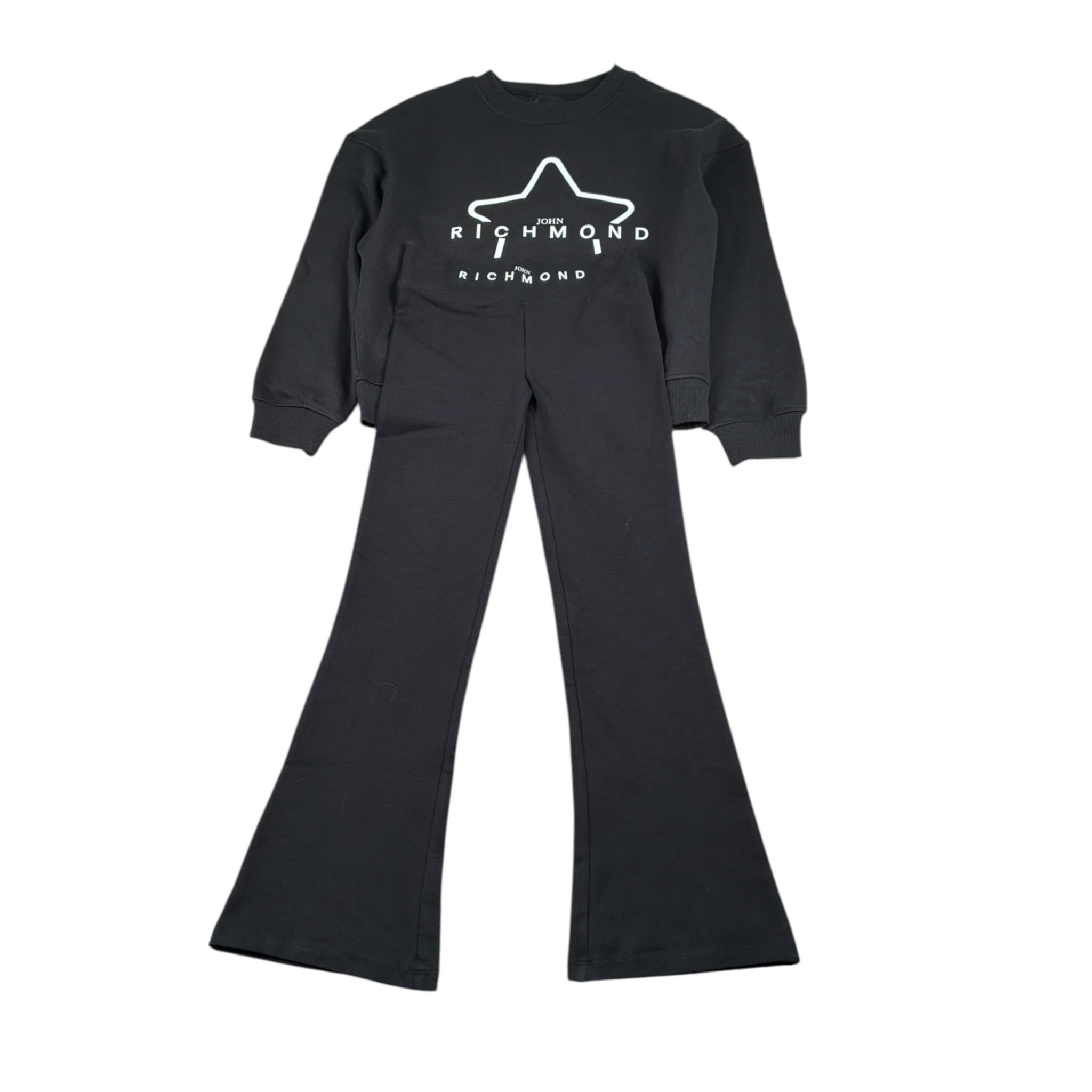 John Richmond Completo tinta unita 2Pz Felpa-Pantalone Nero per Bambina RGA26017CF NERO JOHN RICHMOND 