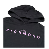 John Richmond Abito Manica Lunga tinta unita con Cappuccio Nero per Bambina RGA26018VE NERO JOHN RICHMOND 