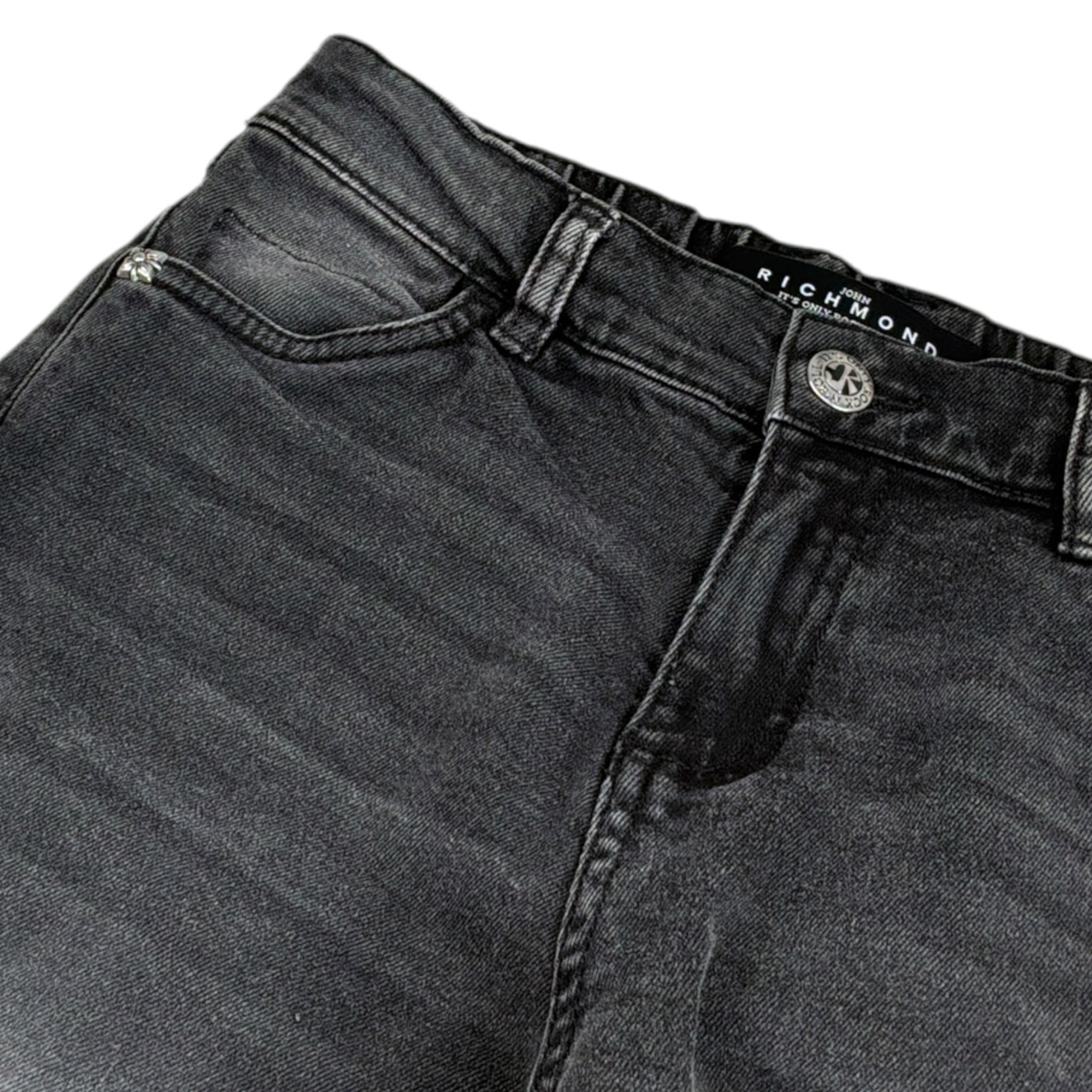John Richmond Jeans tinta unita Modello A Palazzo Nero per Bambina RGA26024JE NERO JOHN RICHMOND 