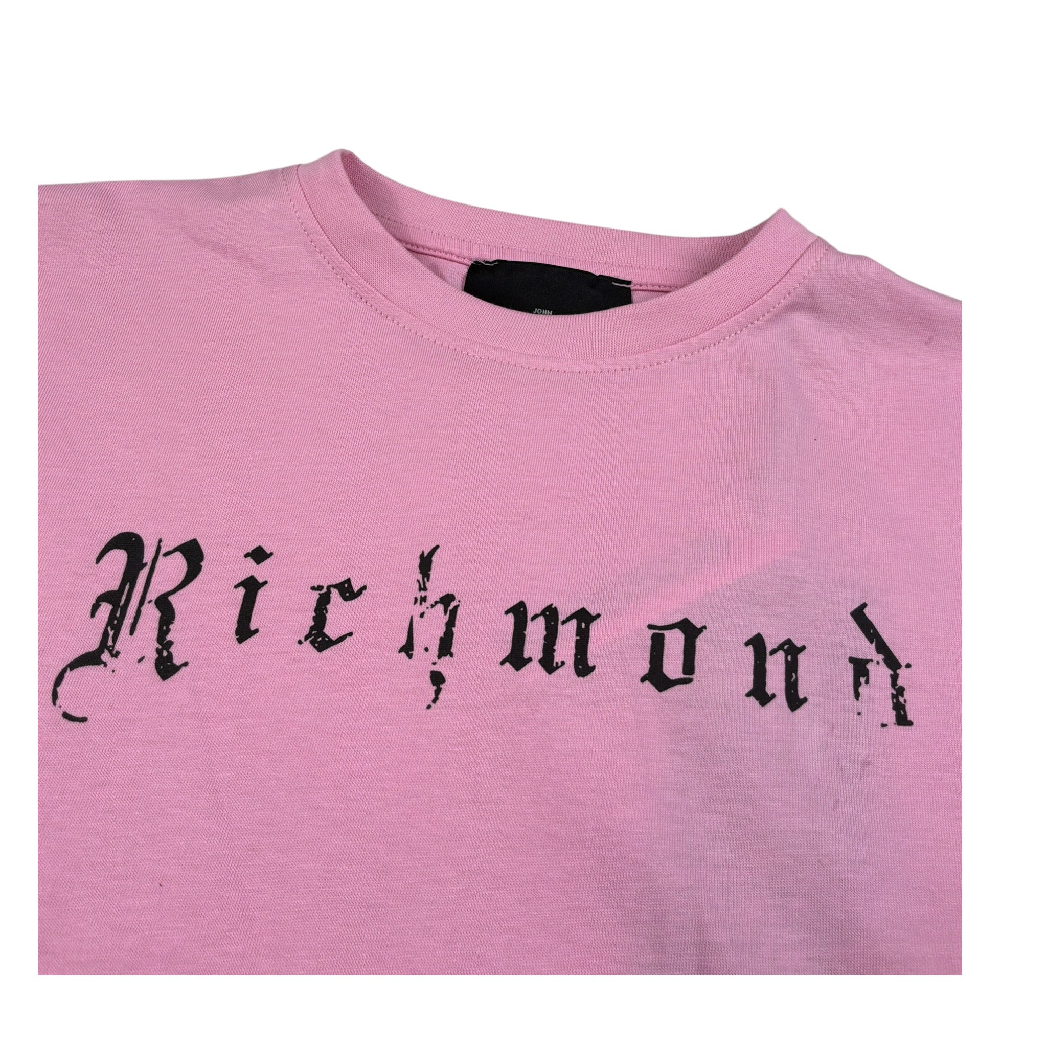 John Richmond Shirt Girocollo tinta unita con Logo Rosa per Bambina RGA26036TS ROSA JOHN RICHMOND 