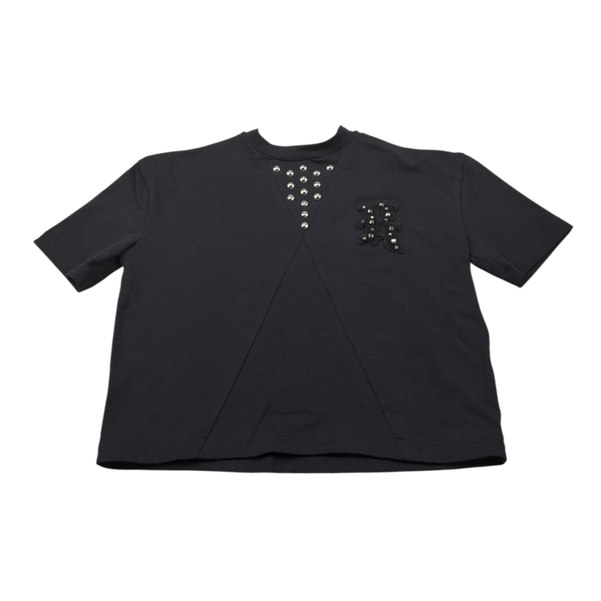 John Richmond T-Shirt Girocollo tinta unita con Logo Nero per Bambina RGA26037TS NERO JOHN RICHMOND 
