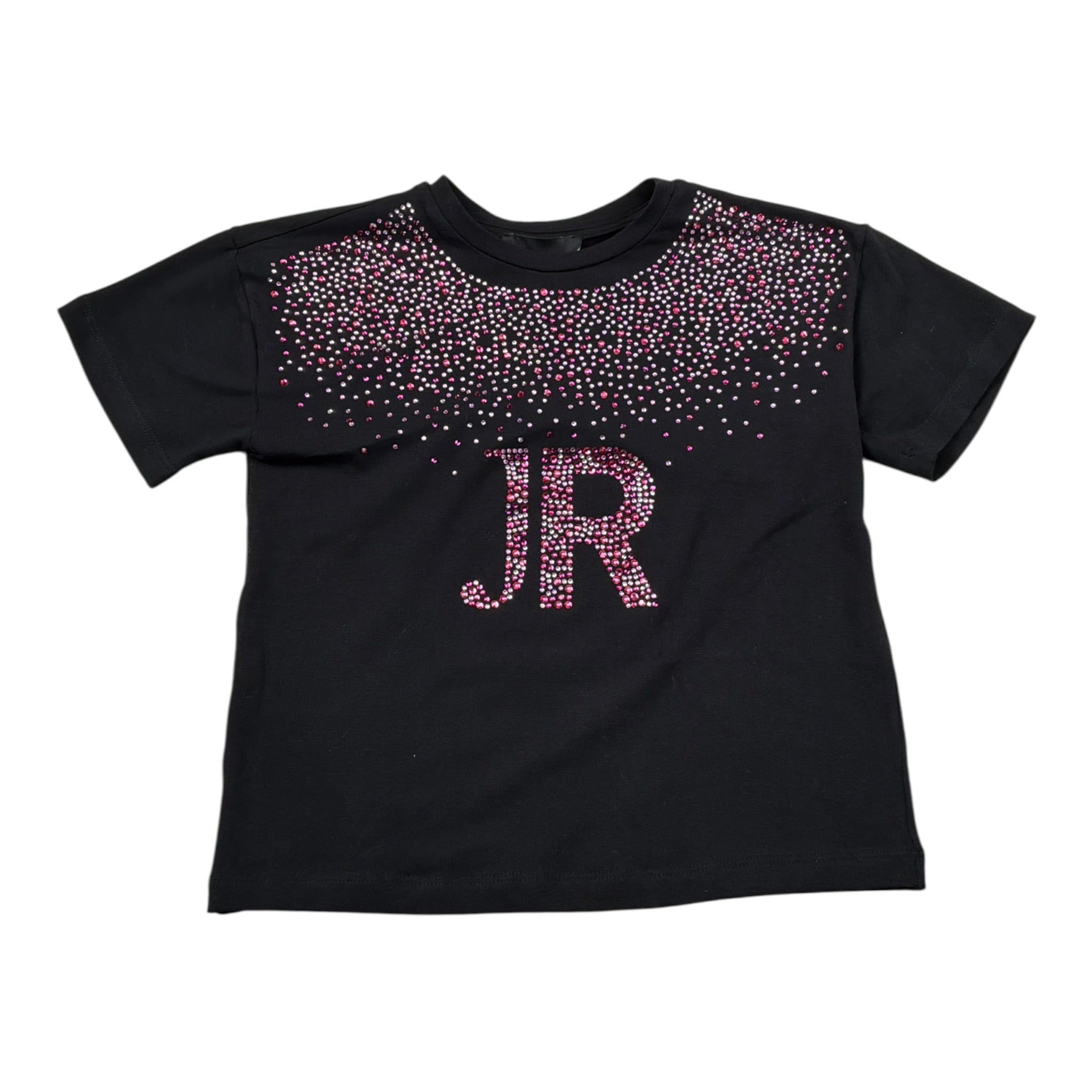 John Richmond T-Shirt tinta unita con Brillantini Nero per Bambina RGA26077TS NERO JOHN RICHMOND 