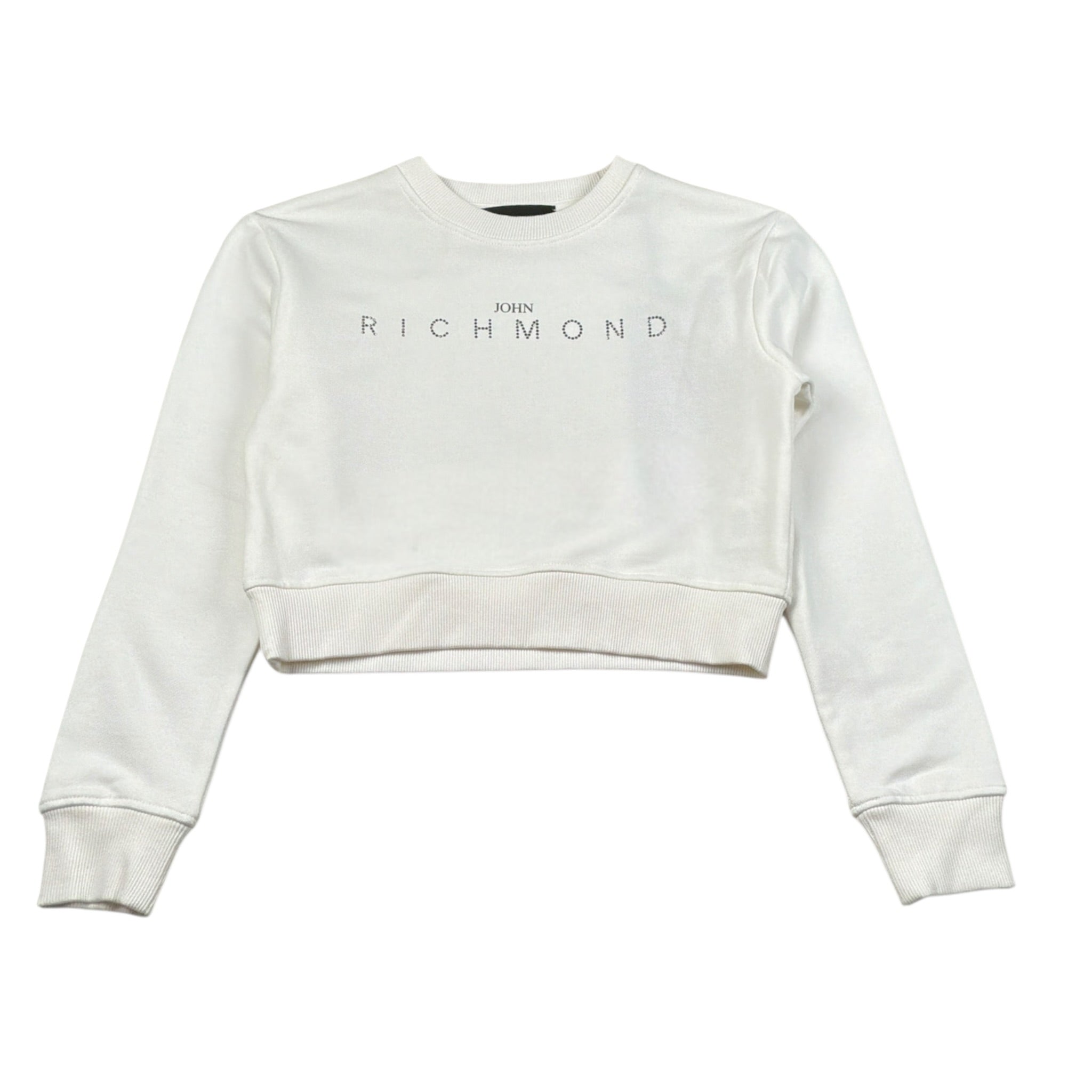 John Richmond Felpa Girocollo tinta unita con Stampa Bianco per Bambina RGA26085FE BIANCO JOHN RICHMOND 