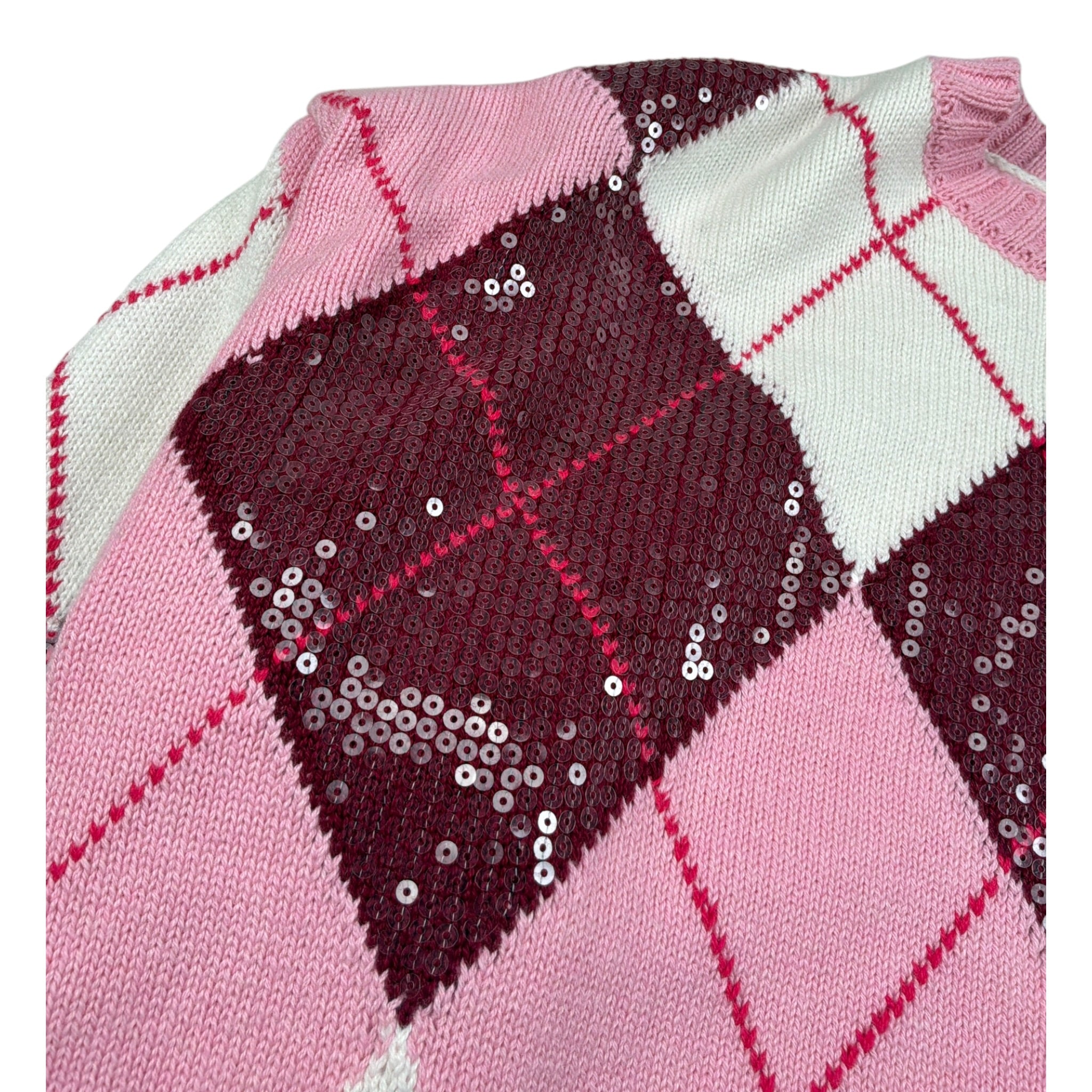 John Richmond Maglia Girocollo Bicolore Rosa/Bianco per Bambina RGA26126MA ROSA/BIANCO JOHN RICHMOND 