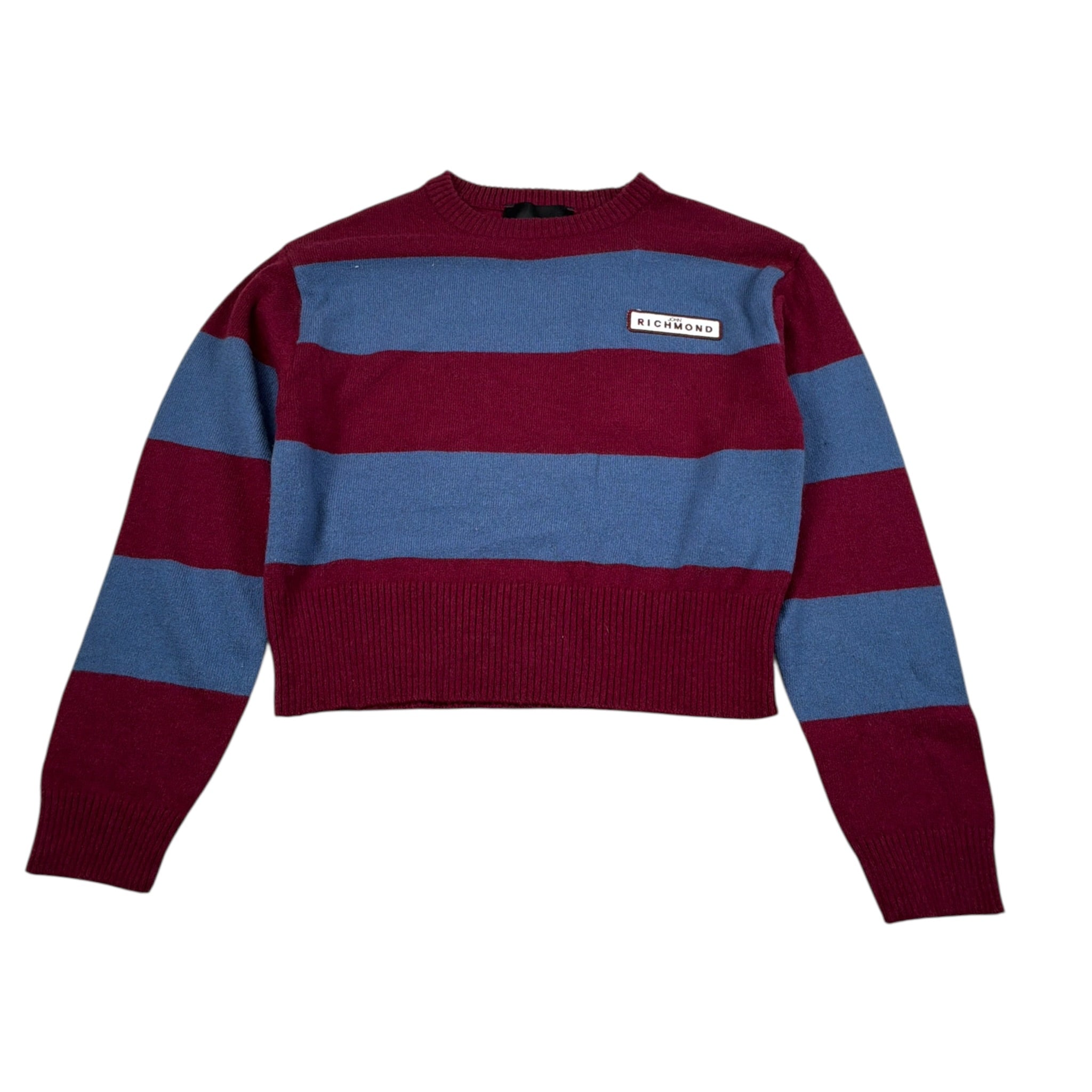 John Richmond Maglia Bicolore con Fantasia A Righe Rosso/Azzurro per Bambina RGA26157MA ROSSO/AZZURRO JOHN RICHMOND 