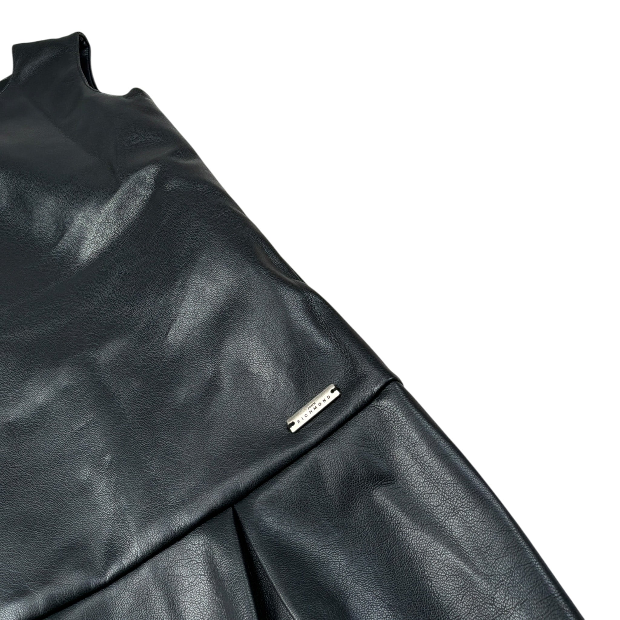 John Richmond Abito In Ecopelle Giromanica Nero per Bambina RGA26168VE NERO JOHN RICHMOND 