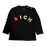 John Richmond Shirt tinta unita con Stampa Nero per Neonato RIA24066TS NERO JOHN RICHMOND 