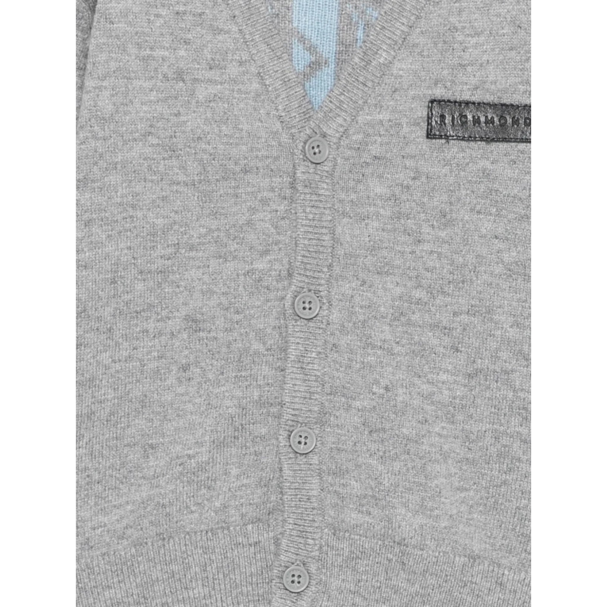 John Richmond Cardigan tinta unita con Logo Grigio per Neonato RIA25010CDX GRIGIO JOHN RICHMOND 