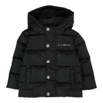John Richmond Giubbino tinta unita con Cappuccio Stampe Logo Nero per Neonato RIA25011PI NERO JOHN RICHMOND 