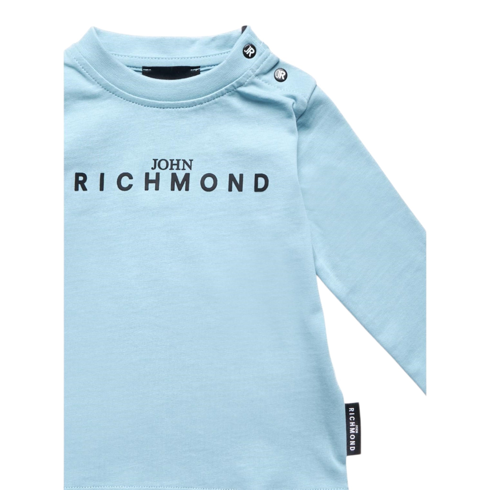 John Richmond Shirt Girocollo tinta unita con Stampa Azzurro per Neonato RIA25012TS AZZURRO JOHN RICHMOND 