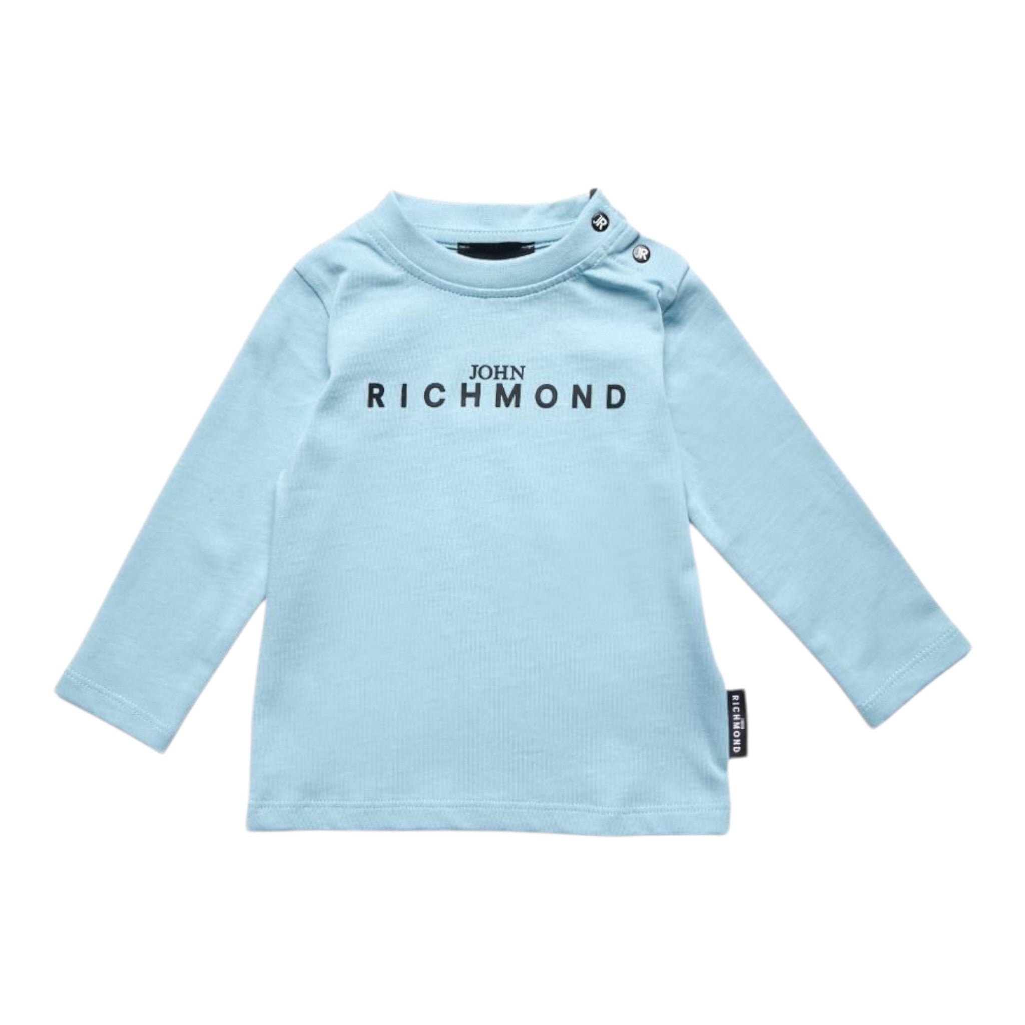 John Richmond Shirt Girocollo tinta unita con Stampa Azzurro per Neonato RIA25012TS AZZURRO JOHN RICHMOND 