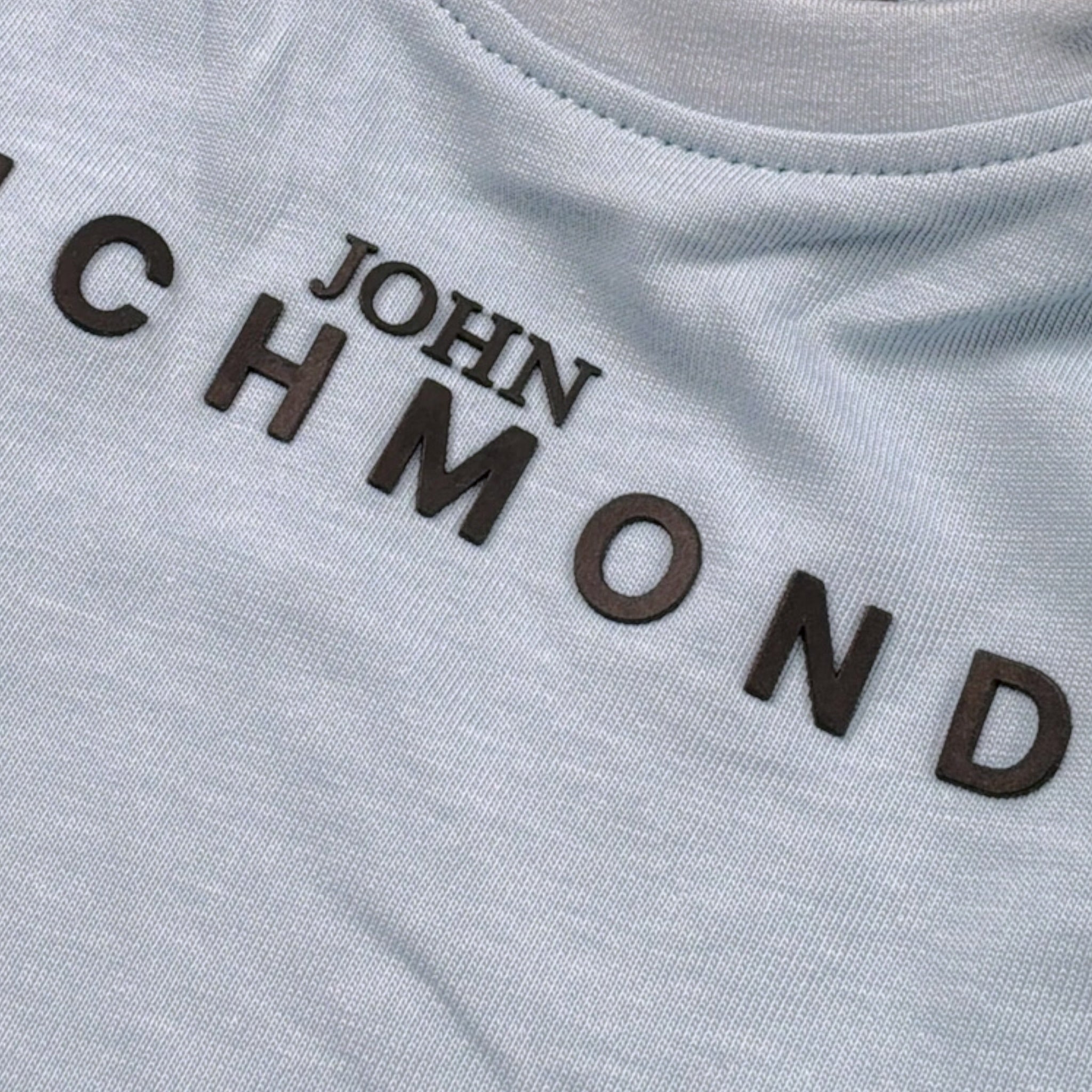 John Richmond Shirt Girocollo tinta unita con Stampa Azzurro per Neonato RIA25012TSX AZZURRO JOHN RICHMOND 