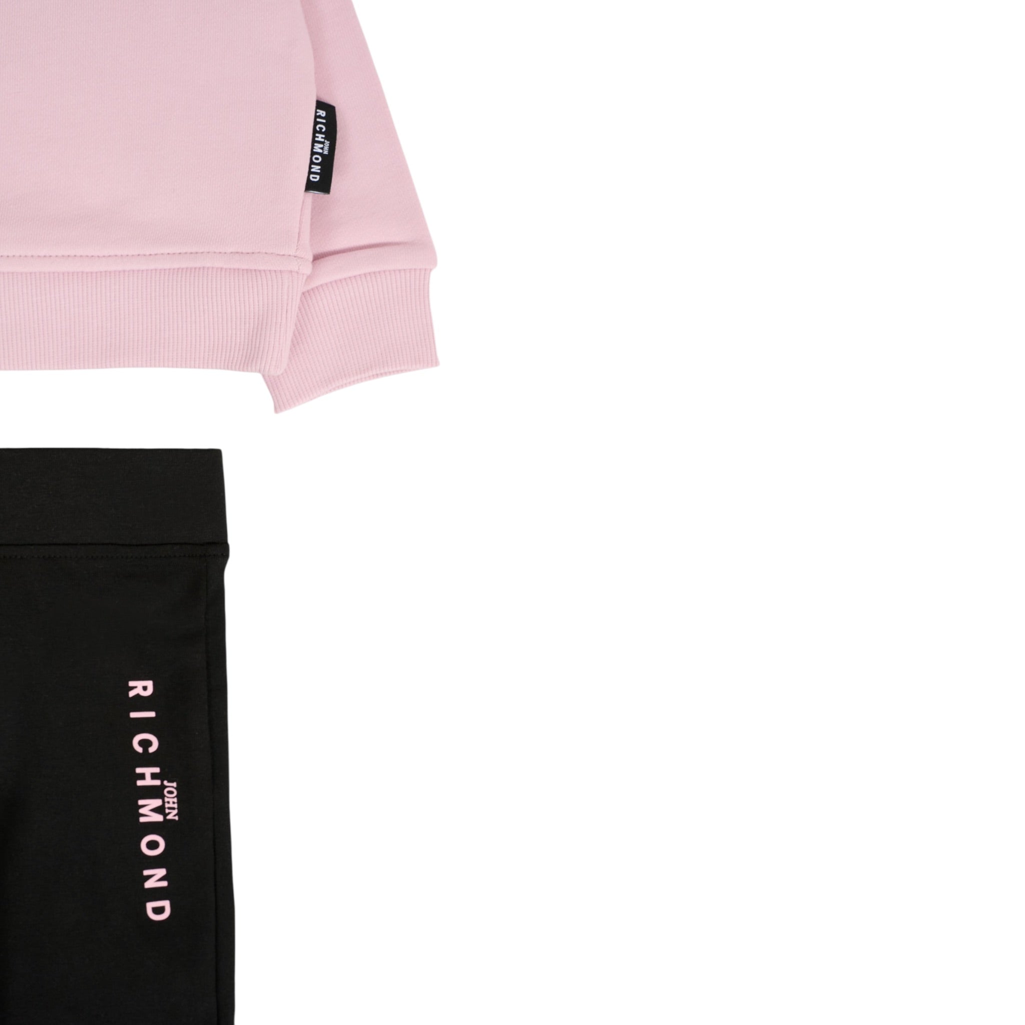 John Richmond Completo 2 Pezzi Felpa-Leggins Rosa/Nero per Bambina RIA25017CFJ ROSA/NERO JOHN RICHMOND 
