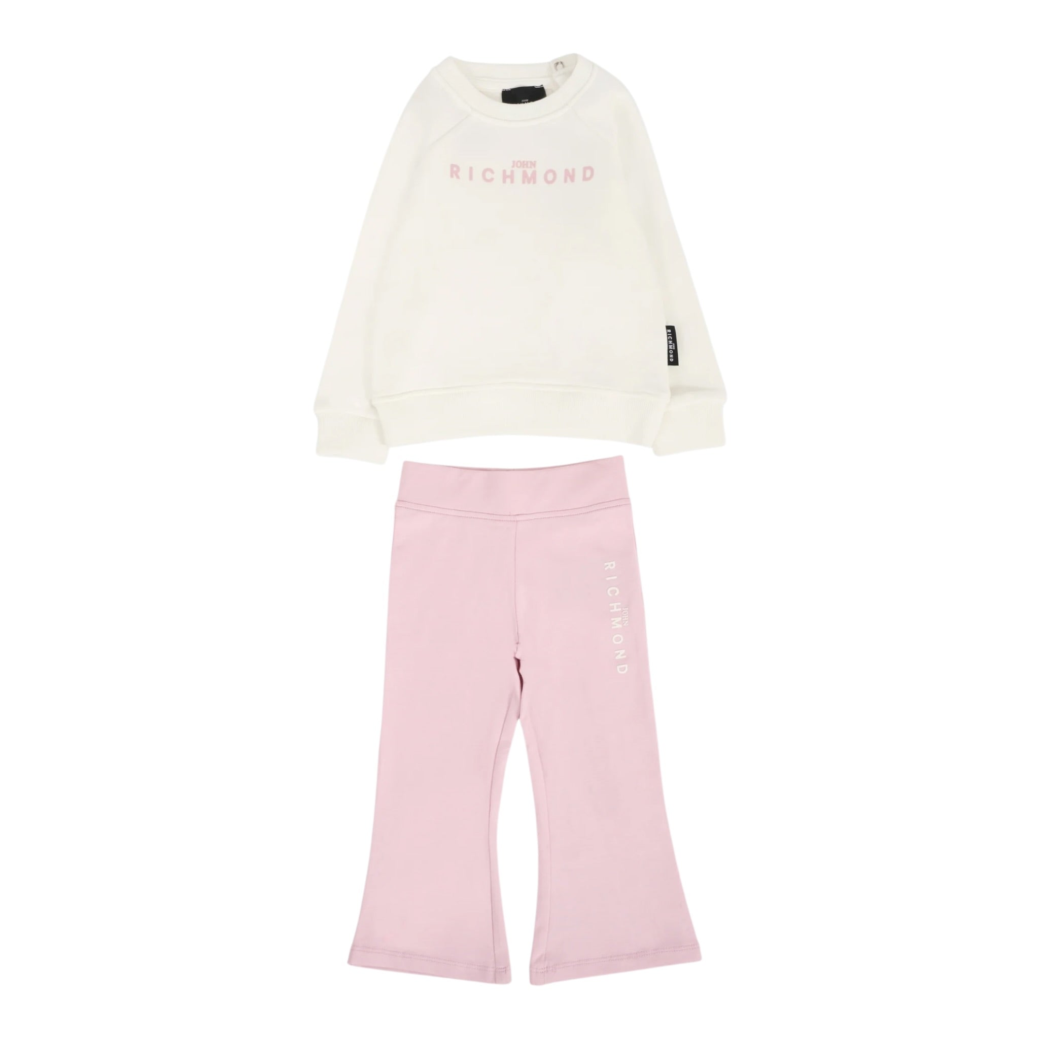 John Richmond Completo 2 Pezzi Felpa-Leggins Bianco/Rosa per Neonata RIA25017CFX BIANCO/ROSA JOHN RICHMOND 