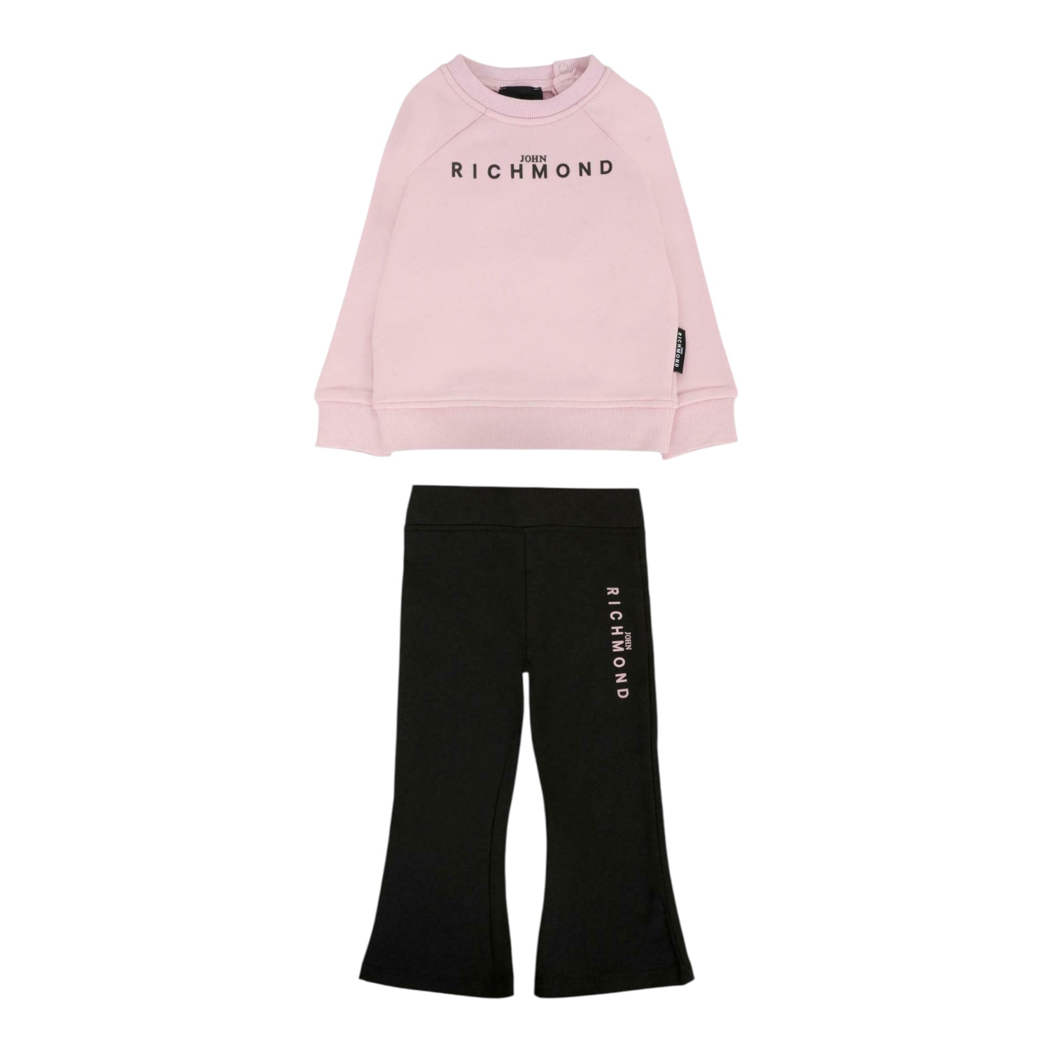 John Richmond Completo 2 Pezzi Felpa-Leggins Rosa/Nero per Neonata RIA25017CFX ROSA/NERO JOHN RICHMOND 