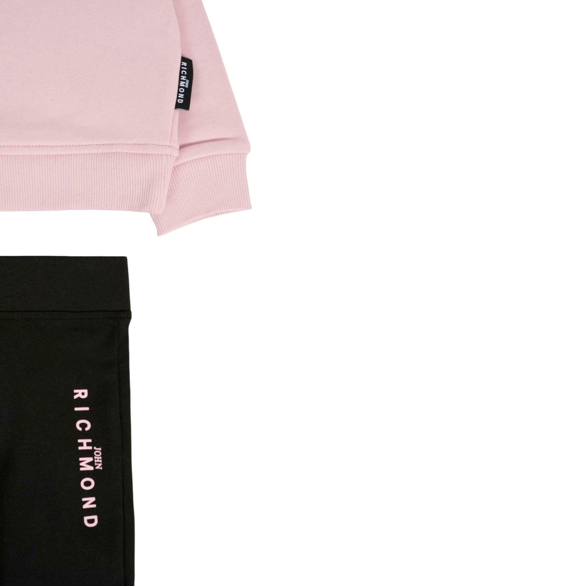John Richmond Completo 2 Pezzi Felpa-Leggins Rosa/Nero per Neonata RIA25017CFX ROSA/NERO JOHN RICHMOND 