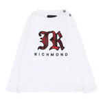 John Richmond Shirt Girocollo tinta unita con Stampa Bianco per Bambino RIA25035TSXJ BIANCO JOHN RICHMOND 