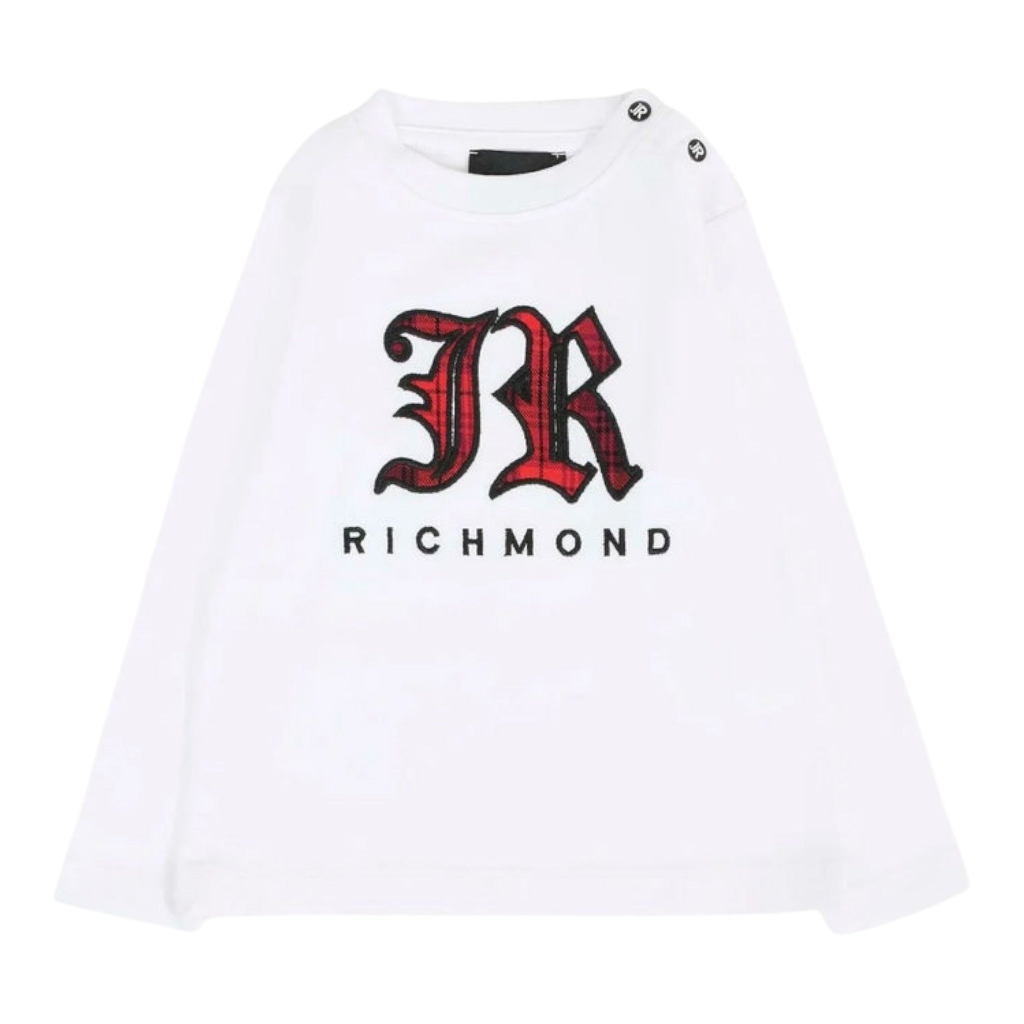 John Richmond Shirt Girocollo tinta unita con Stampa Bianco per Bambino RIA25035TSXJ BIANCO JOHN RICHMOND 