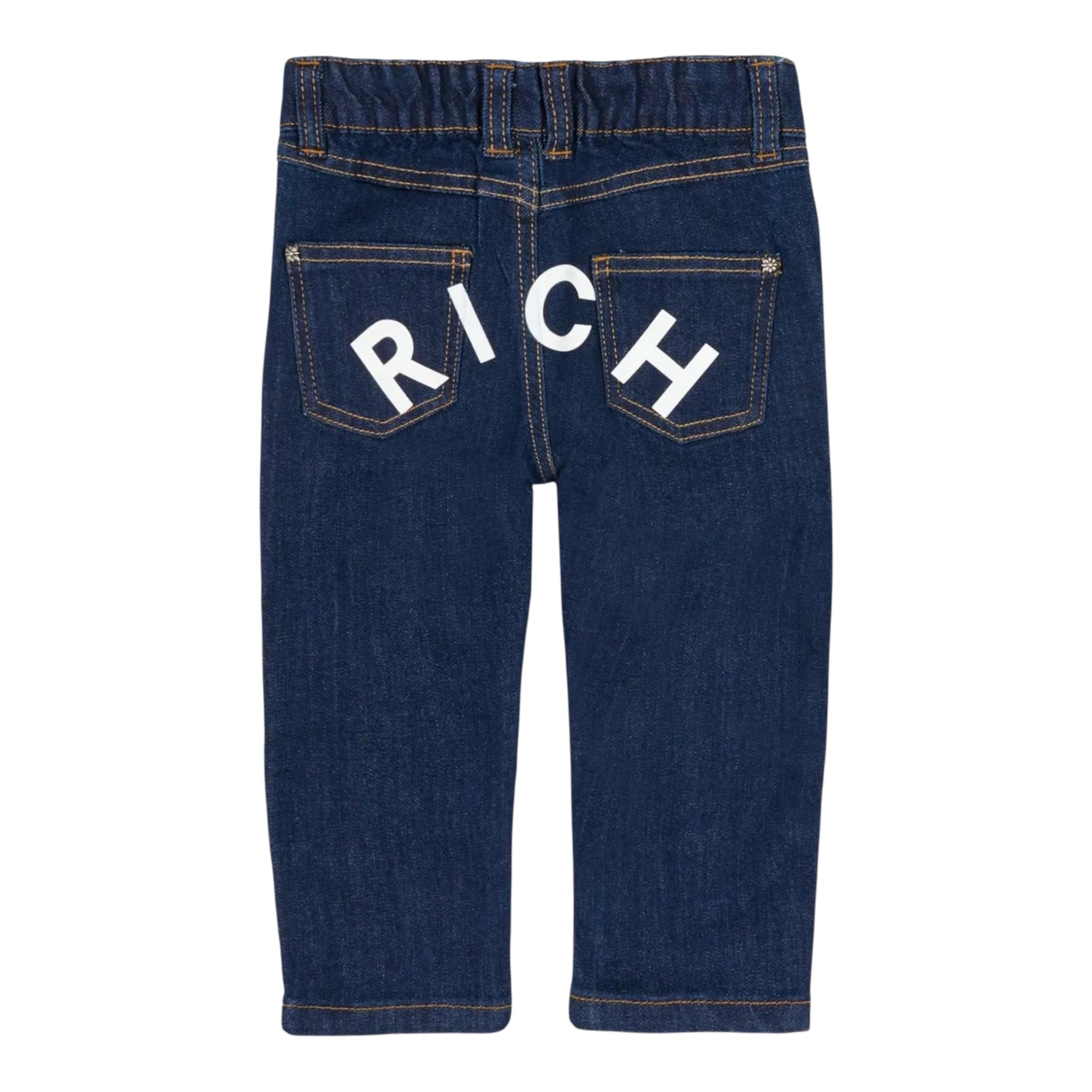 John Richmond Jeans tinta unita con Elastico In Vita Blu per Neonata RIA25090JE BLU JOHN RICHMOND 