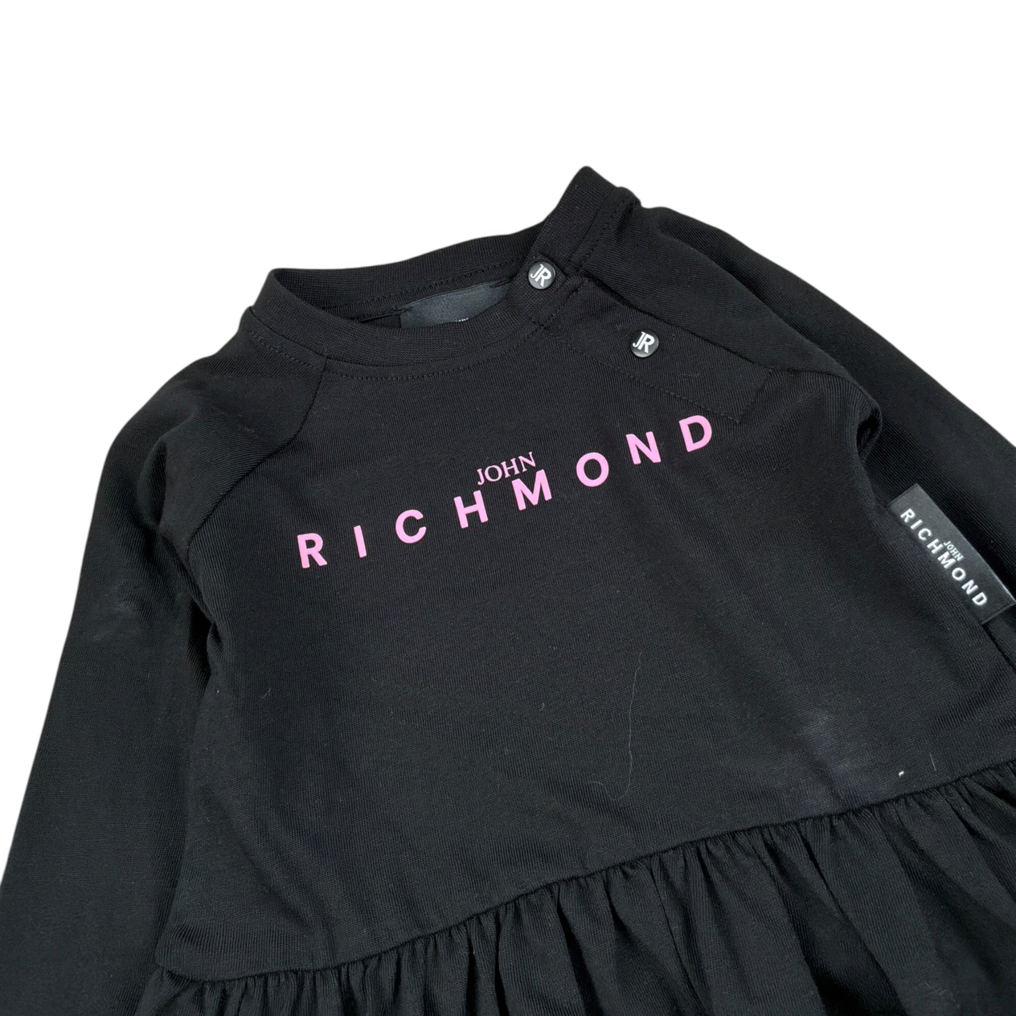 John Richmond Abito tinta unita con Stampa Nero per Neonata RIA26019VE NERO JOHN RICHMOND 