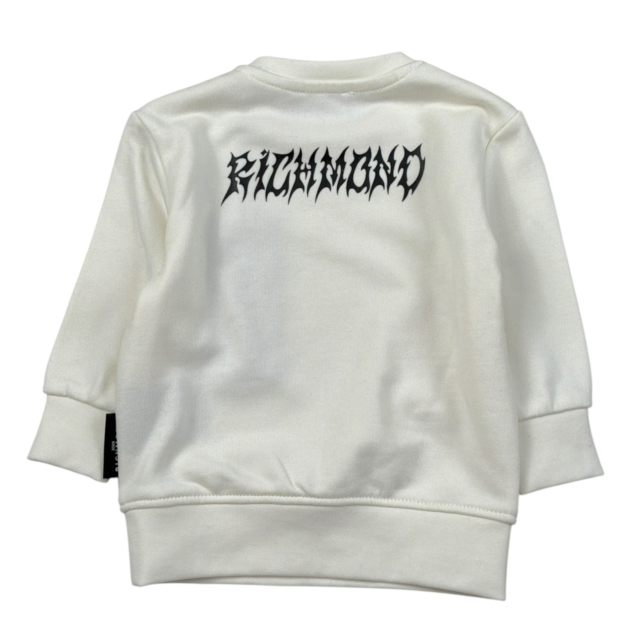 John Richmond Felpa Girocollo tinta unita con Stampa Bianco per Neonato RIA26043FE BIANCO JOHN RICHMOND 