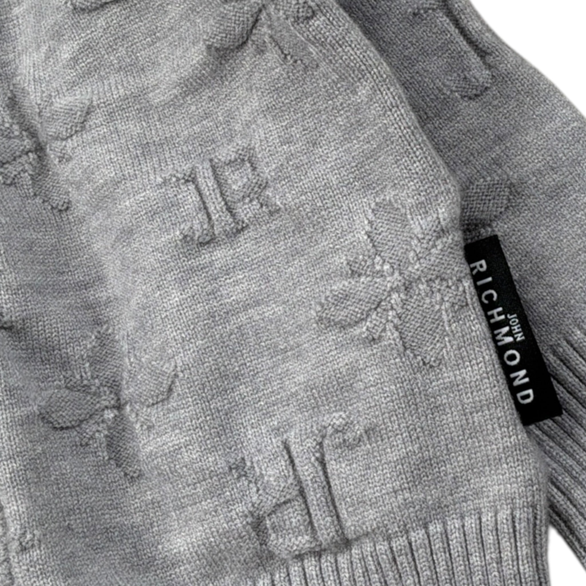 John Richmond Cardigan tinta unita con Logo Grigio per Neonato RIA26055CD GRIGIO JOHN RICHMOND 