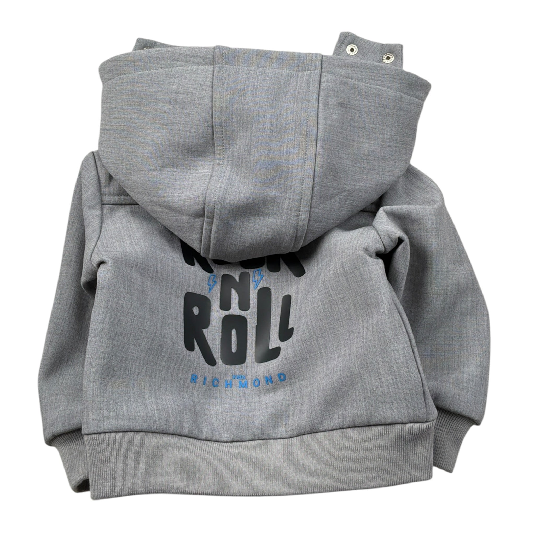 John Richmond Felpa tinta unita con Zip E Cappuccio Grigio per Neonato RIA26113GB GRIGIO JOHN RICHMOND 