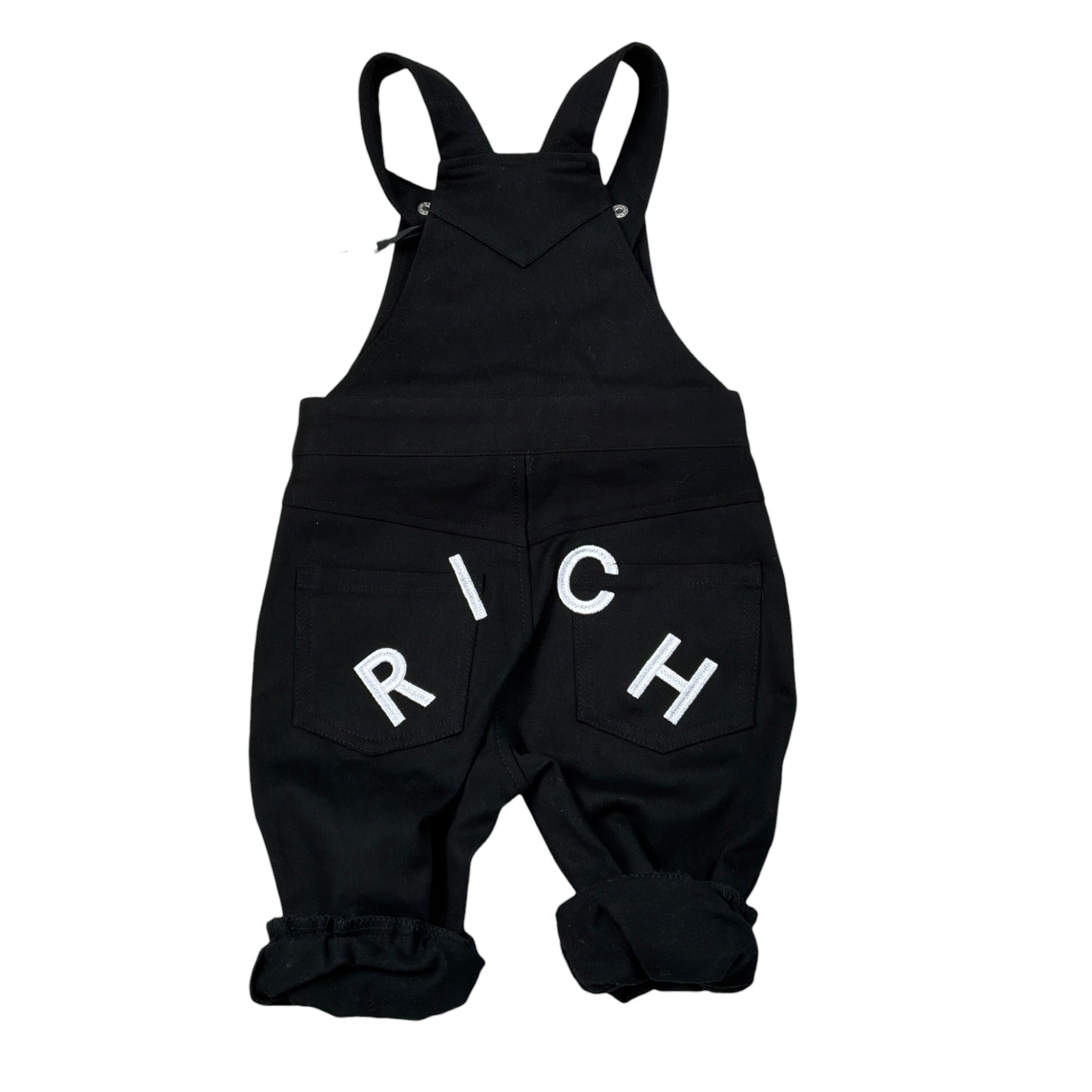 John Richmond Salopette tinta unita con Logo Nero per Neonato RIA26117SA NERO JOHN RICHMOND 