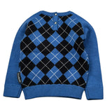John Richmond Maglia Bicolore con Fantasia Quadri Blu per Neonato RIA26120MA BLU JOHN RICHMOND 