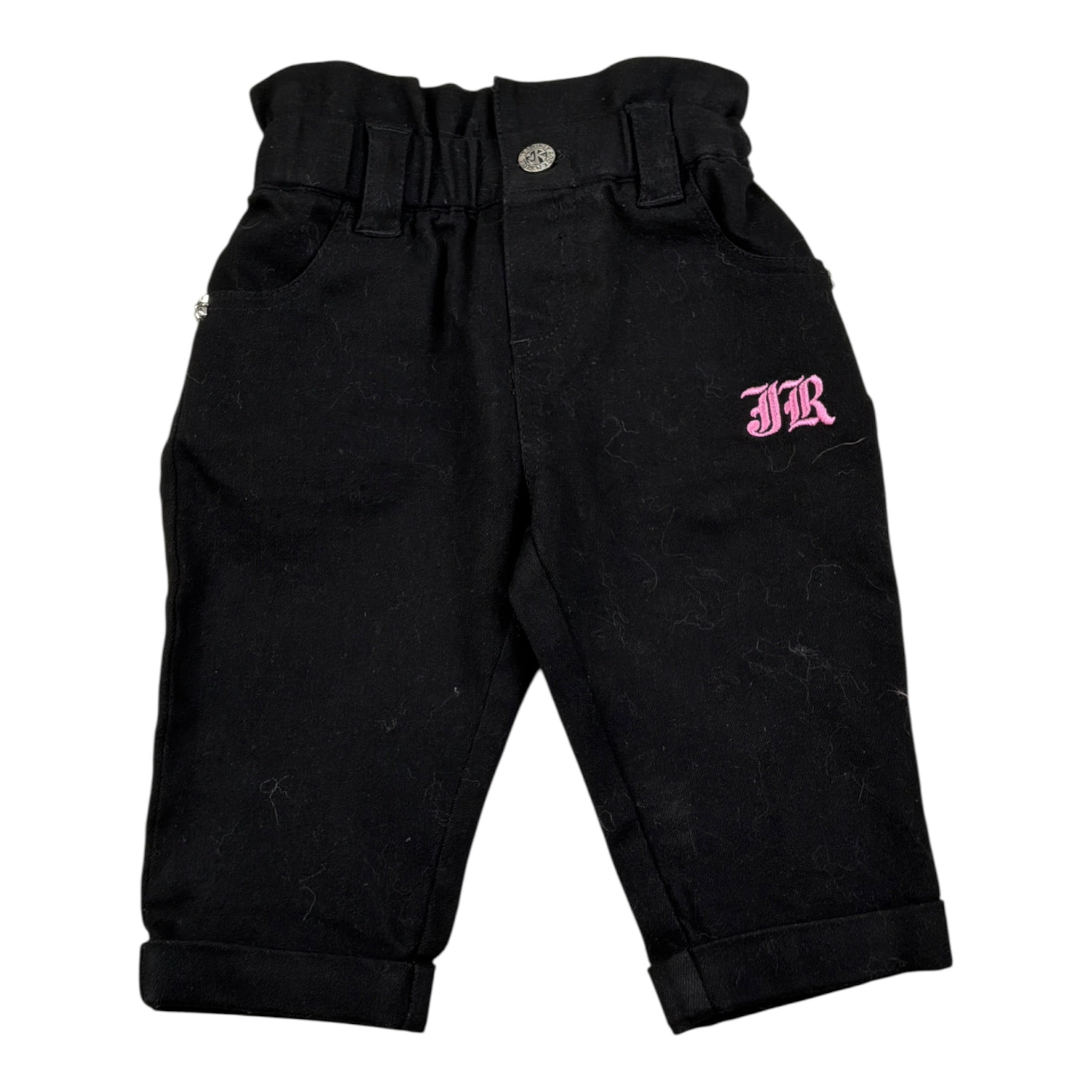 John Richmond Pantalone tinta unita con Stampa Nero per Neonata RIA26142JE NERO JOHN RICHMOND 
